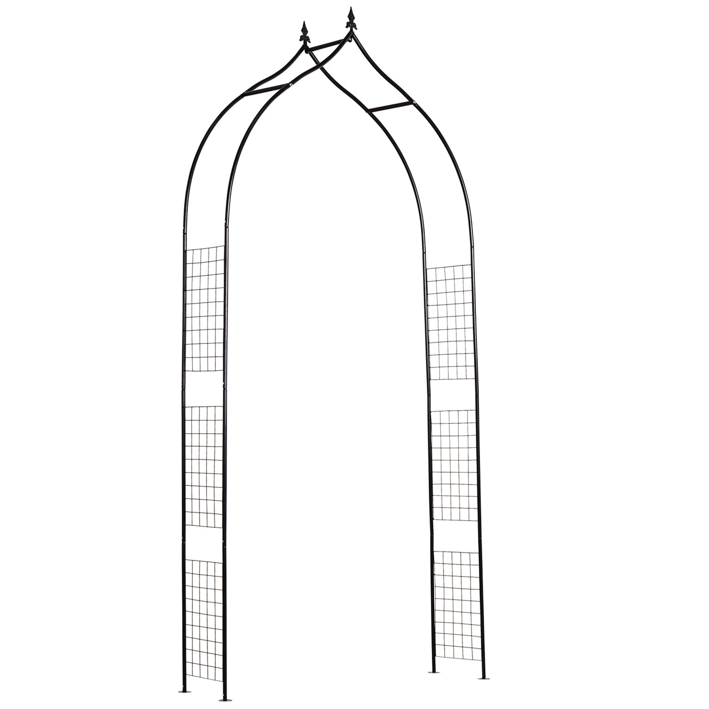 Vintage Style Steel Garden Patio Outdoor Arbor & Trellis Arch (1)