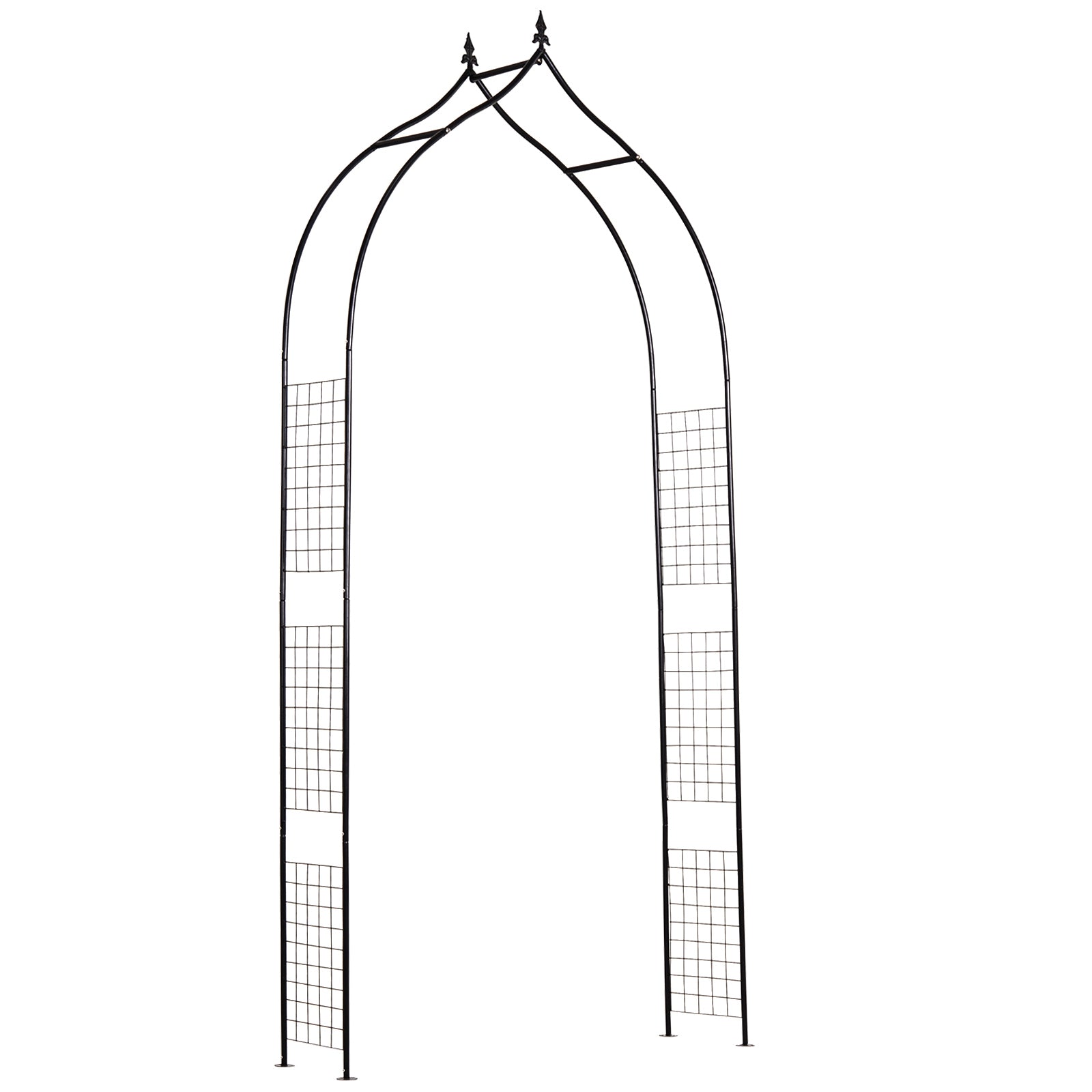 Vintage Style Steel Garden Patio Outdoor Arbor & Trellis Arch (1)