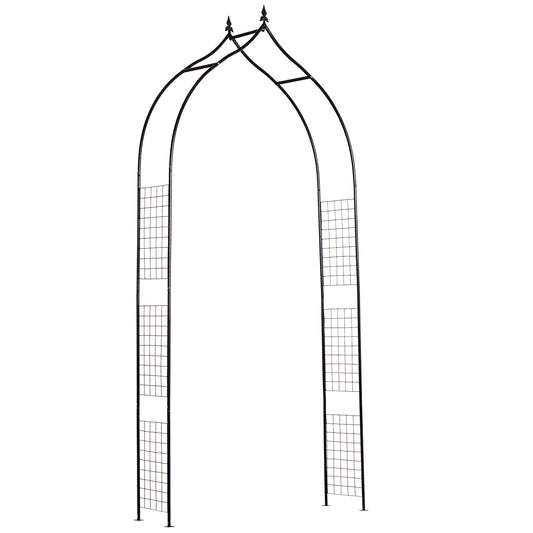 Vintage Style Steel Garden Patio Outdoor Arbor & Trellis Arch (1)