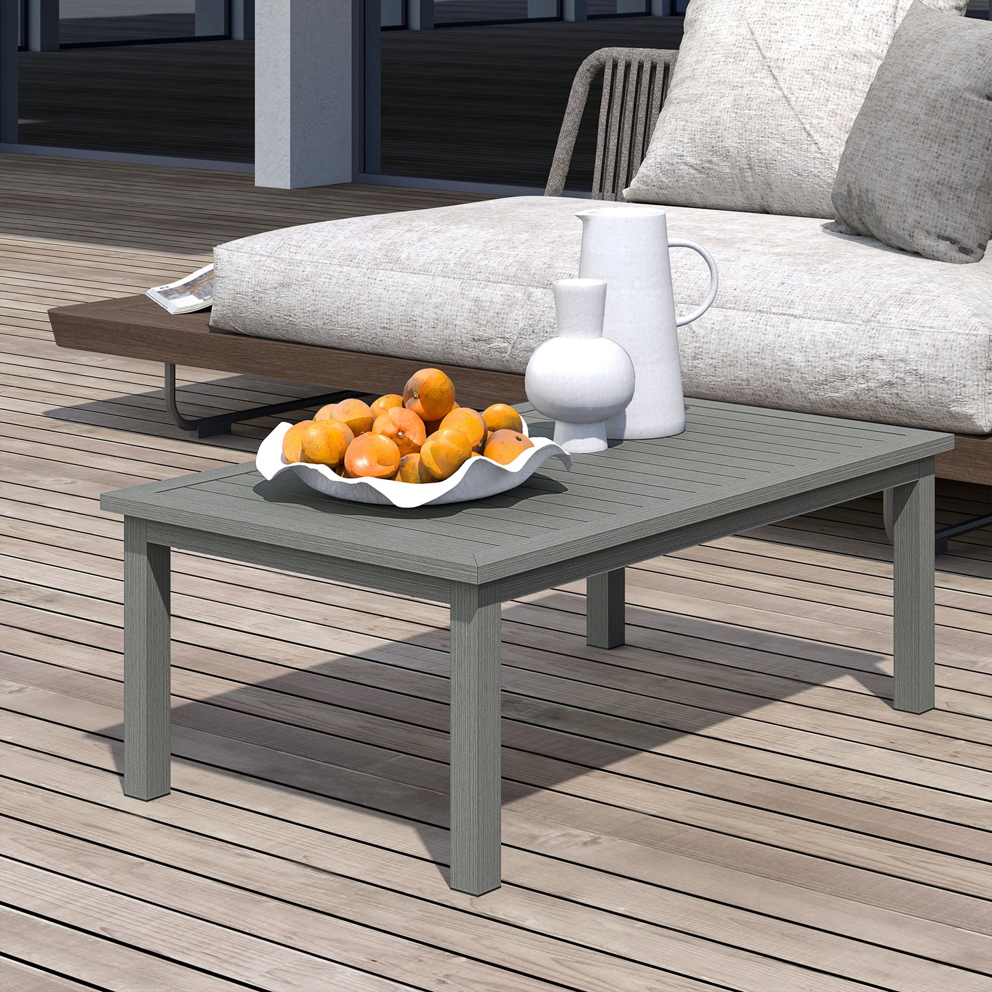 100cm x 60cm Aluminium Outdoor Coffee Table