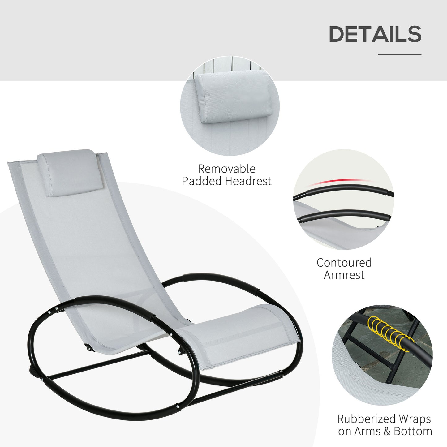 Outdoor Rocking Chair Sun Lounger Recliner Rocker