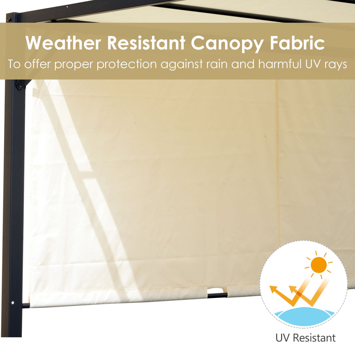 Metal Pergola With Canopy Sliding Pergola Canopy 3Lx3Wx2.3H m
