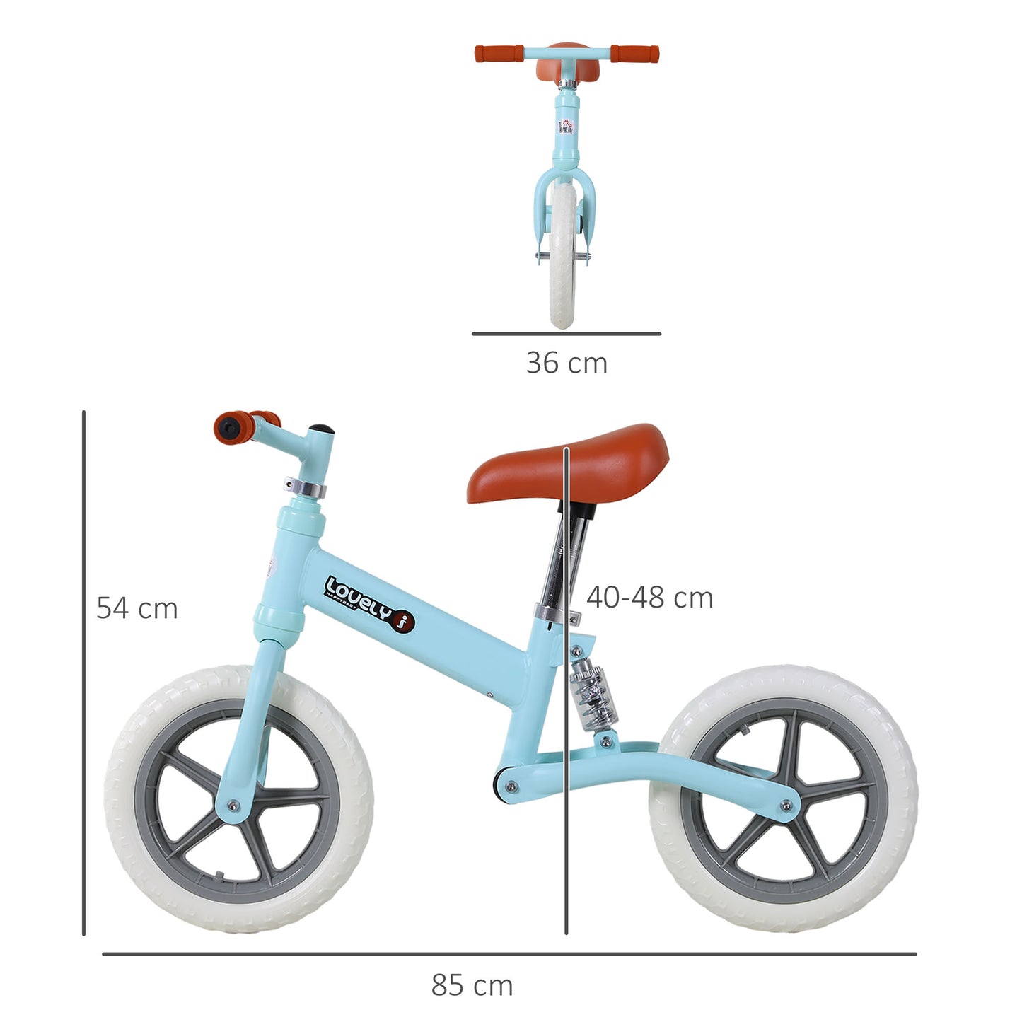 12" Kids Balance Bike No Pedal Bicycle EVA Tyre Adjustable Seat