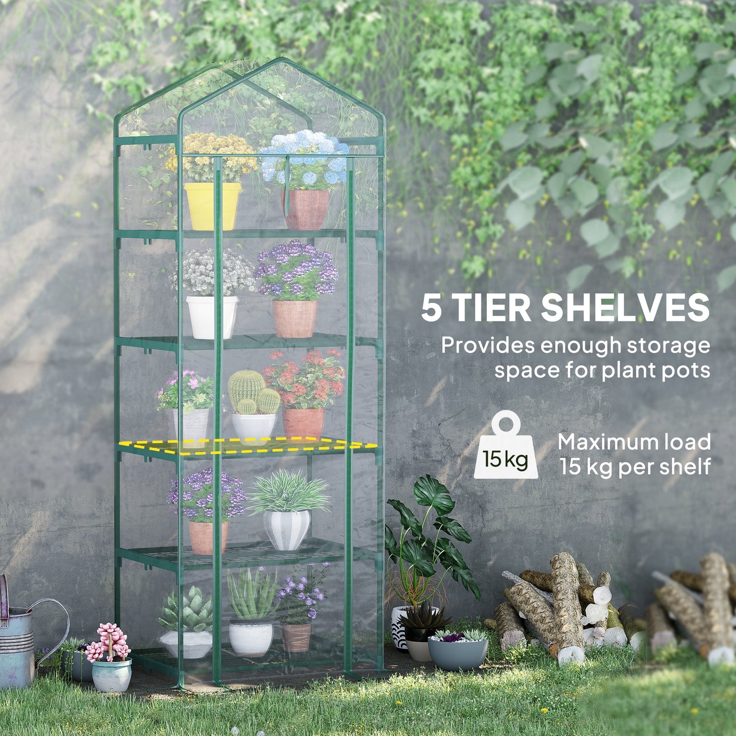 5 Tier Mini Greenhouse, Small Walk-in Greenhouse