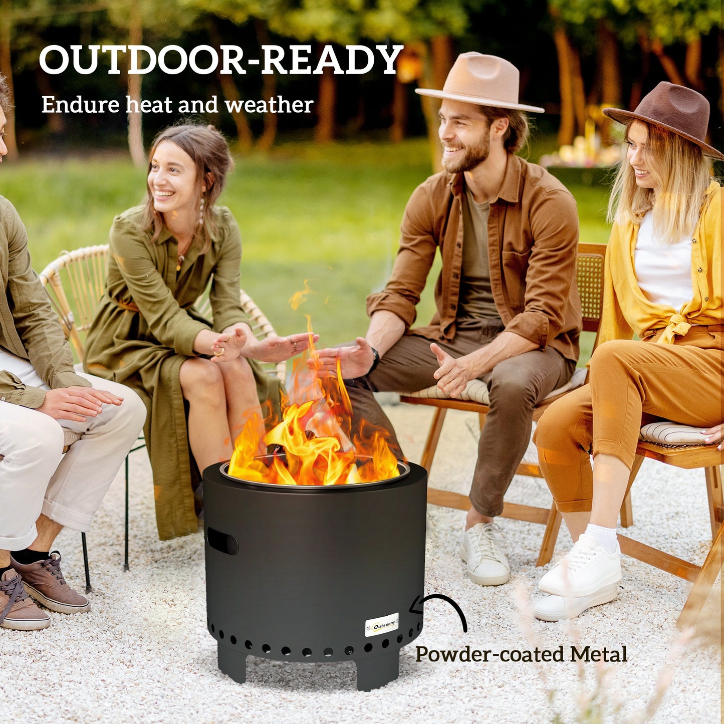 Smokeless Steel Fire Pit, with Poker
