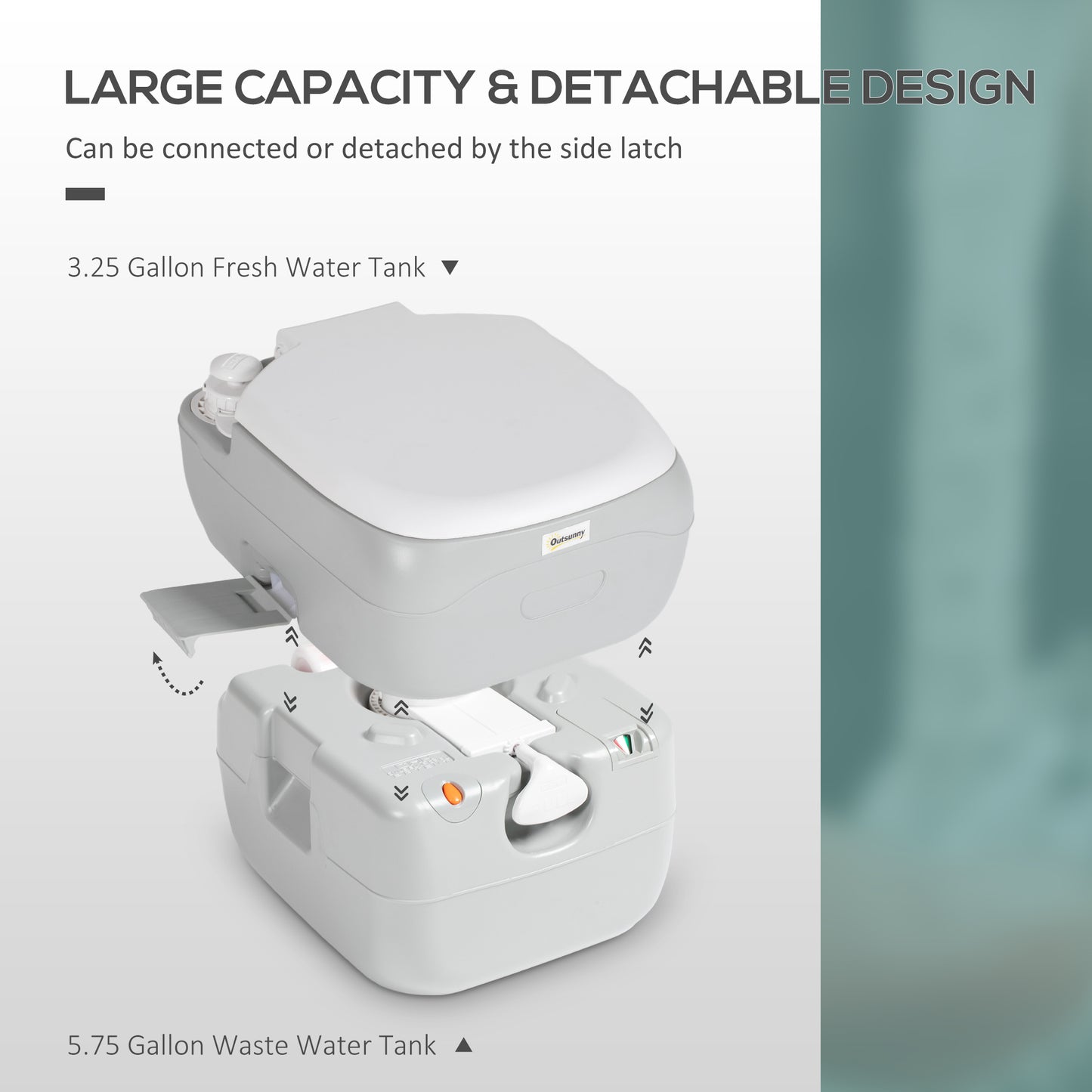 Portable Toilet for Adults, 22L Camping Toilet with Seat