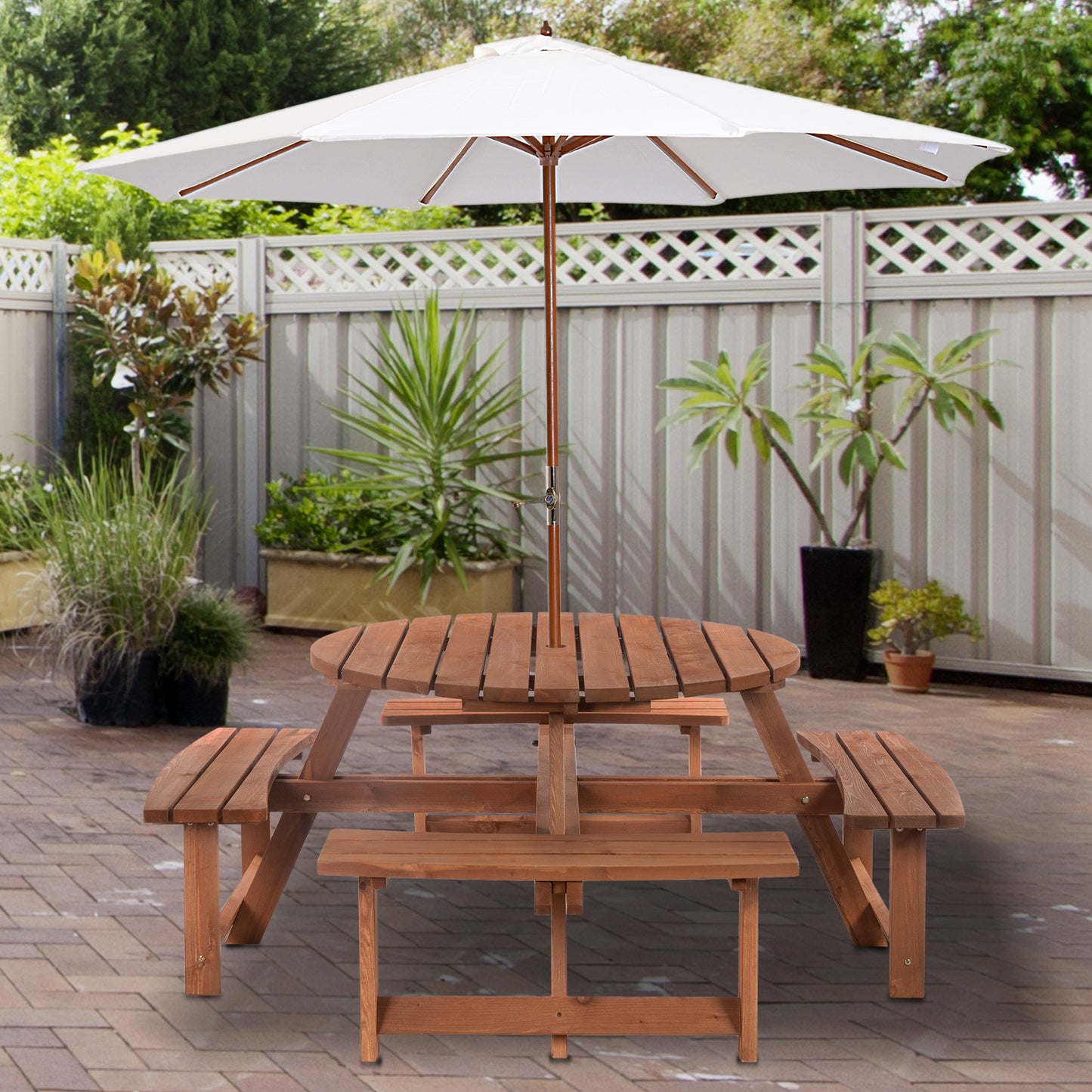 8-Seater Wooden Picnic Set