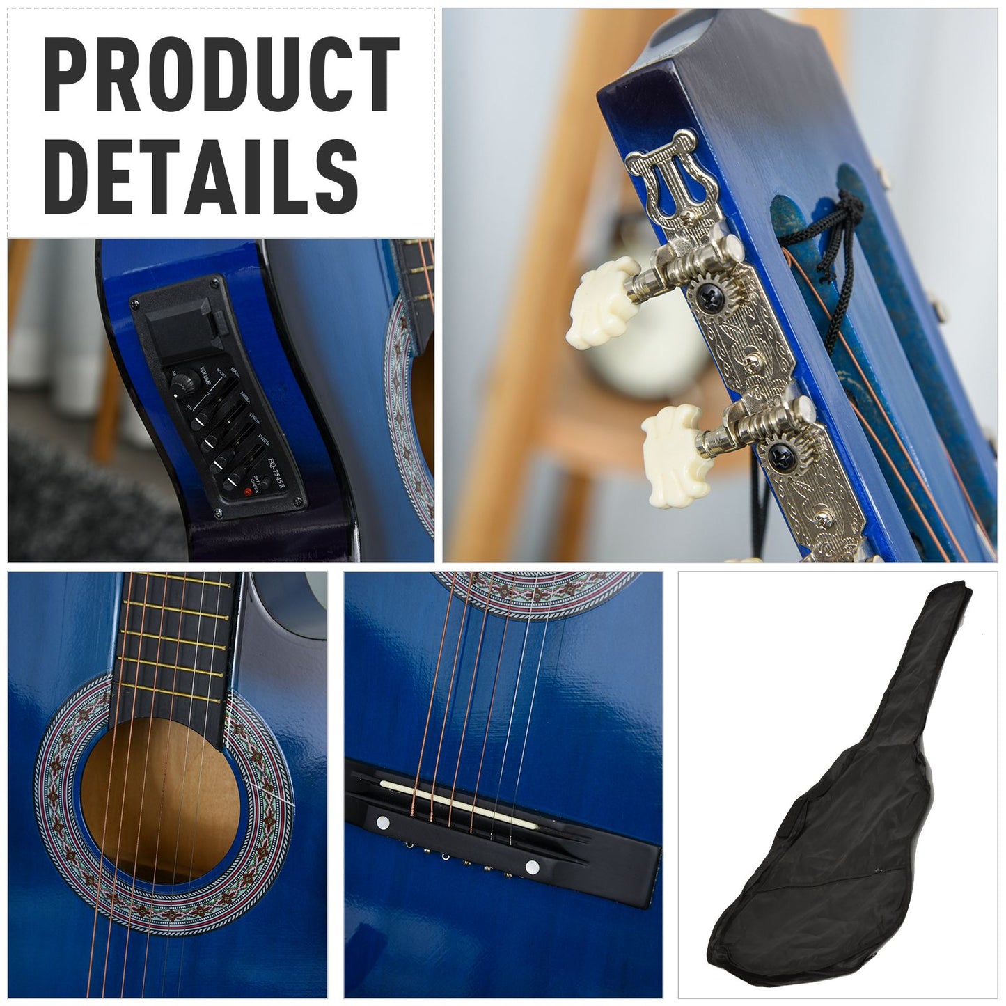 38 Inch Full Size Acoustic Electric Guitar