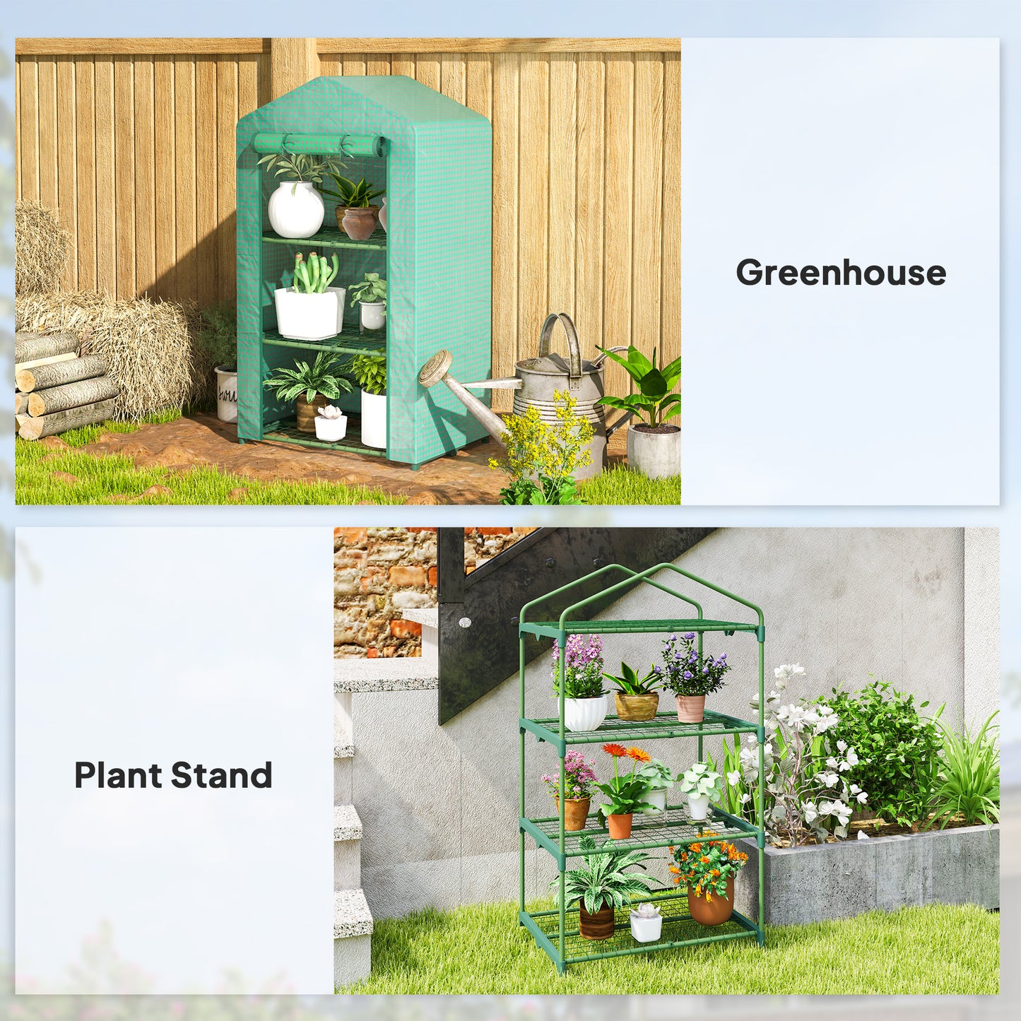 3 Tier Mini Greenhouse Portable Garden Grow House with Roll Up Door (1)