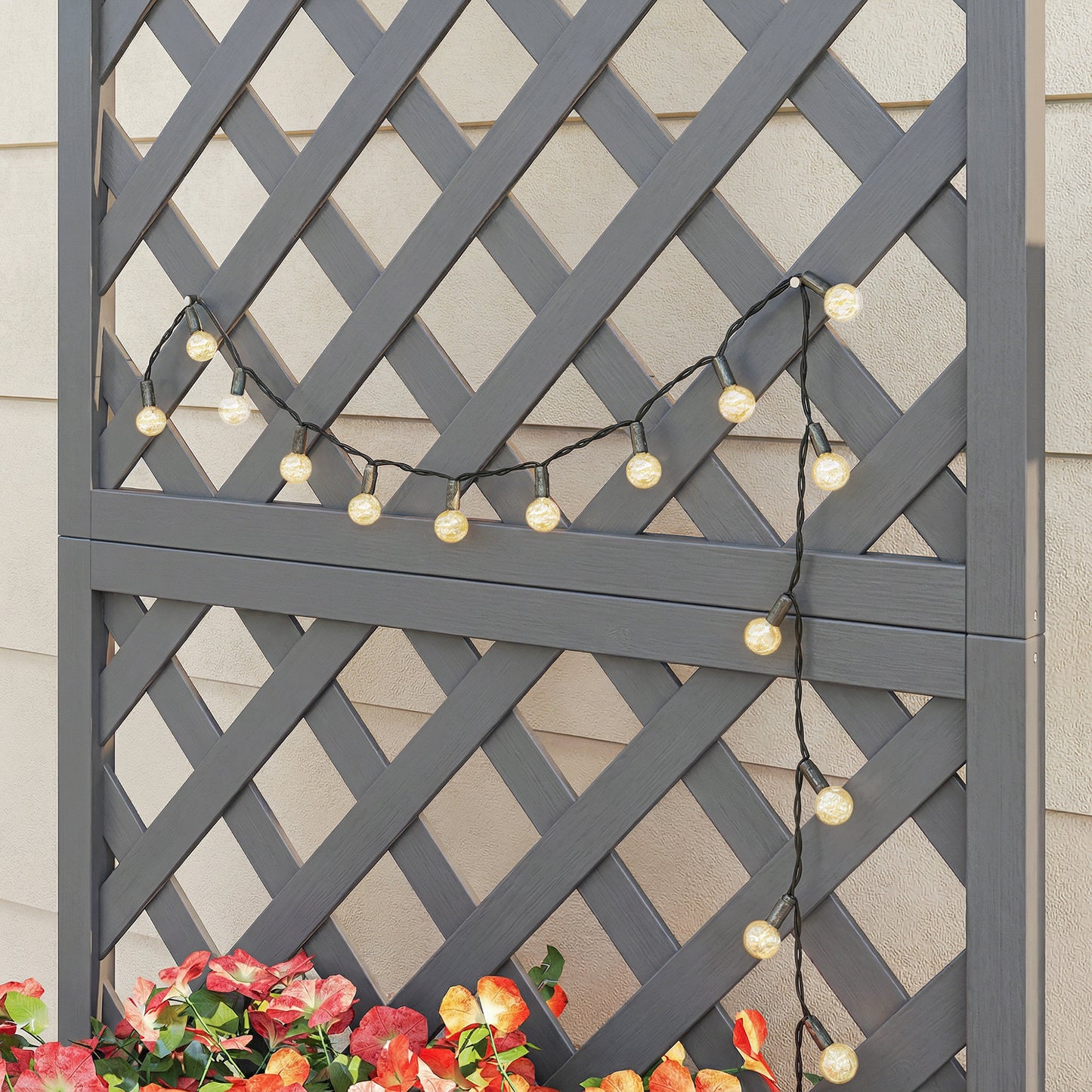 Wood Planter with Trellis for Climbing Plants, Raised Bed