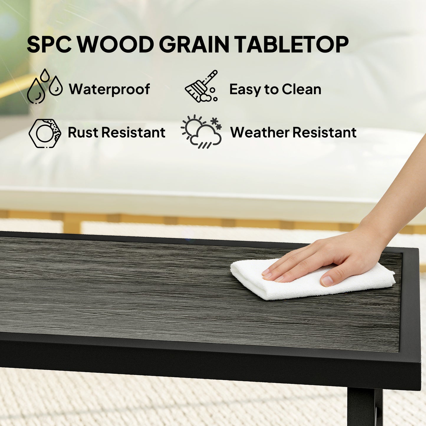 Metal Garden Coffee Table, Outdoor Side Table