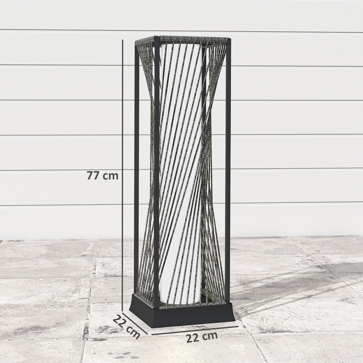 Garden Rattan Lamp, 77 cm Tall Solar Rattan Floor Lamp