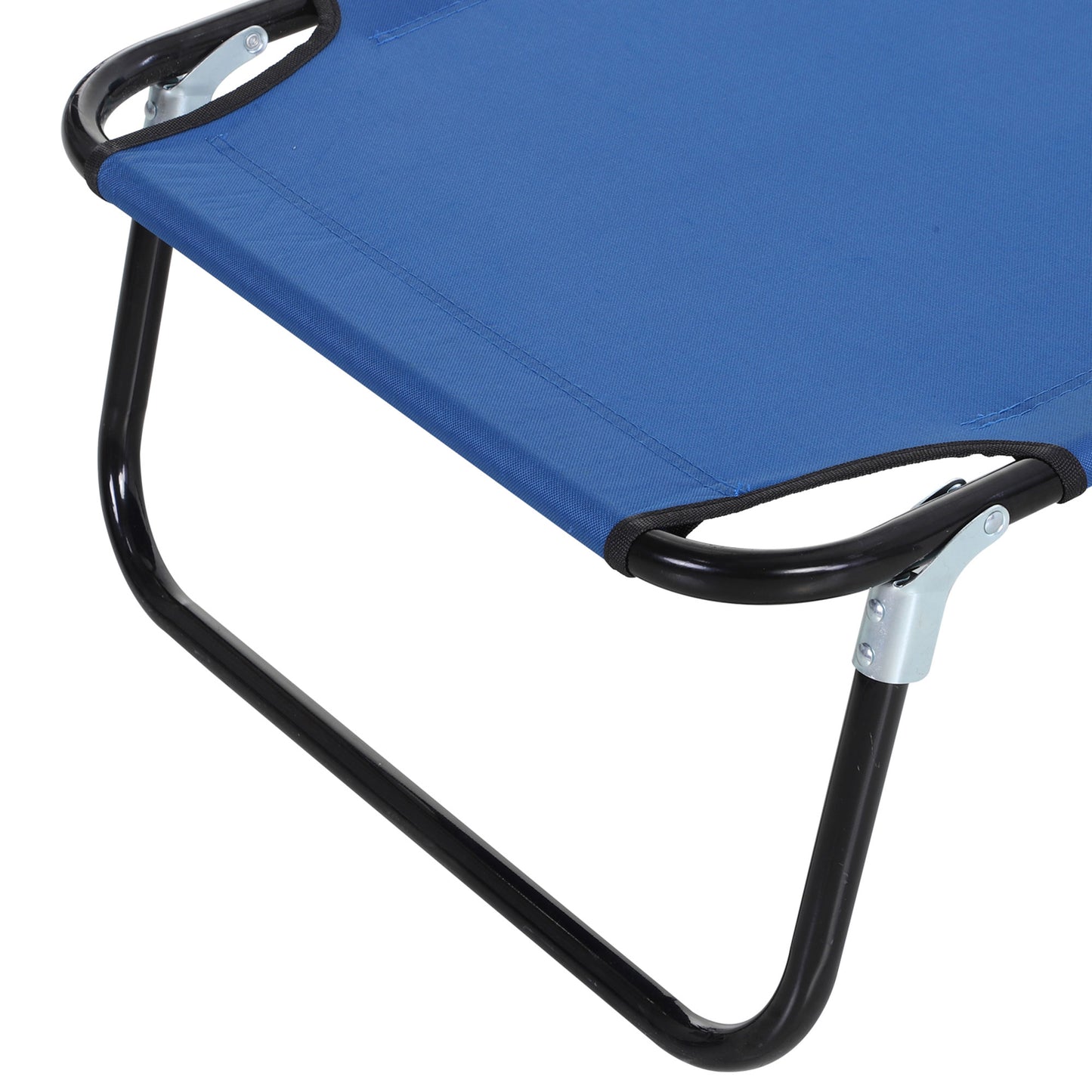 2 Piece Foldable Sun Loungers with 5-Position Adjustable Backrest