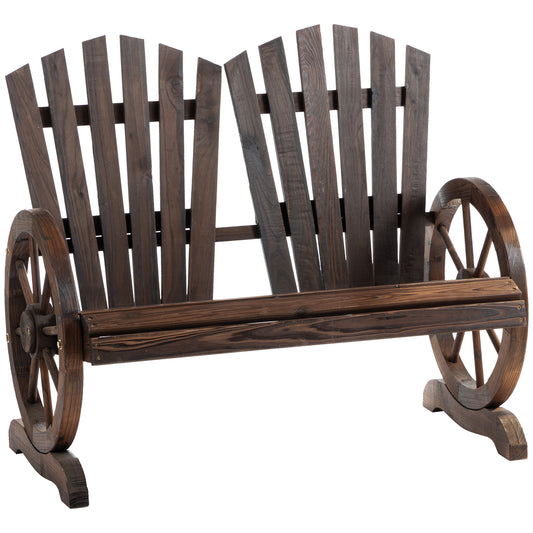Fir Logs Love Seats with Wheel-Shaped Armrests