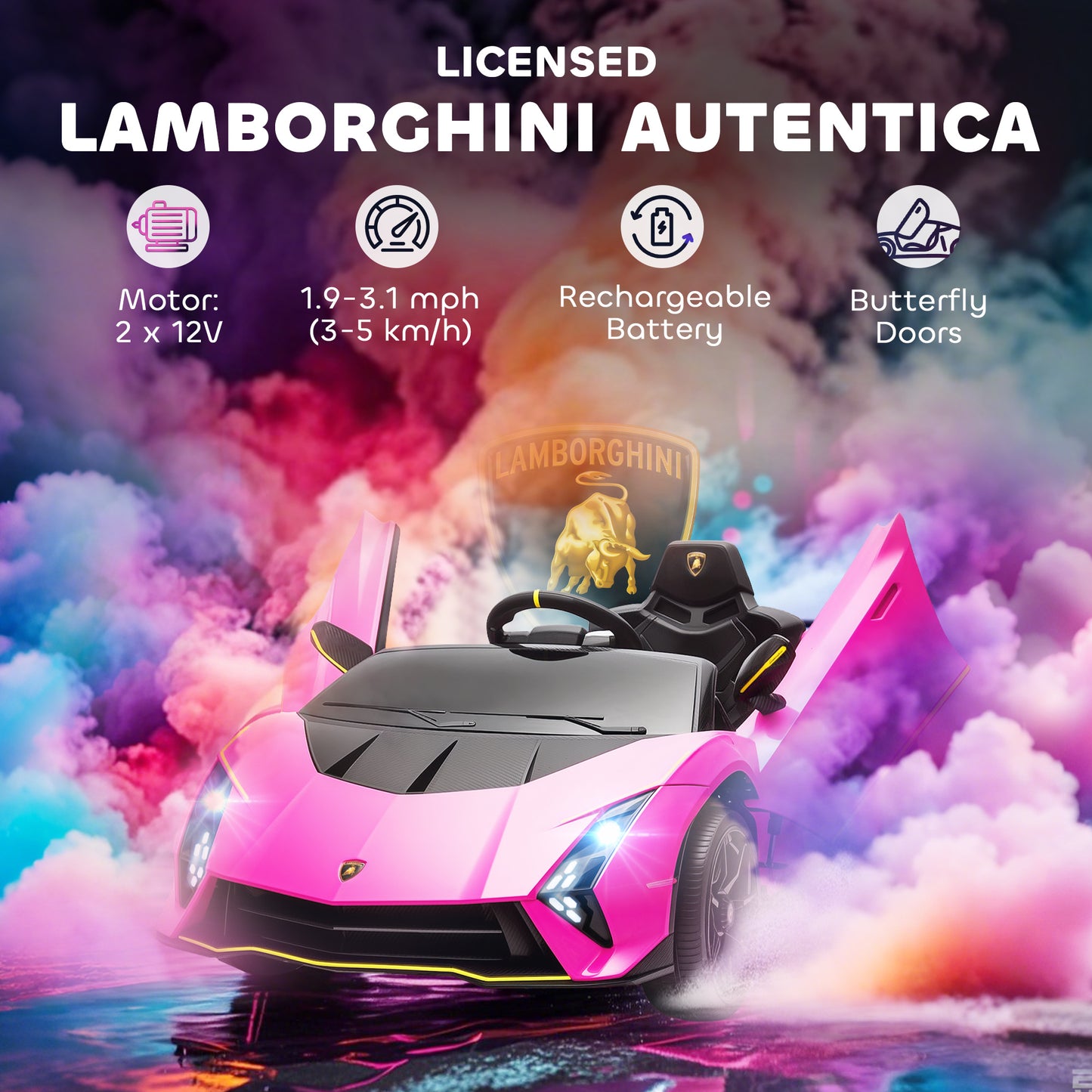 12V Lamborghini Autentica Licensed Kids Electric Car