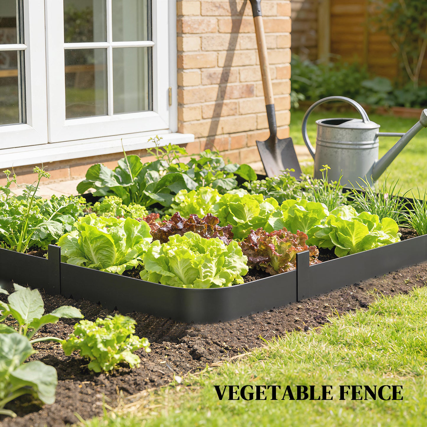5pcs Garden Fence, Metal Picket Fence Panels, 102x15cm