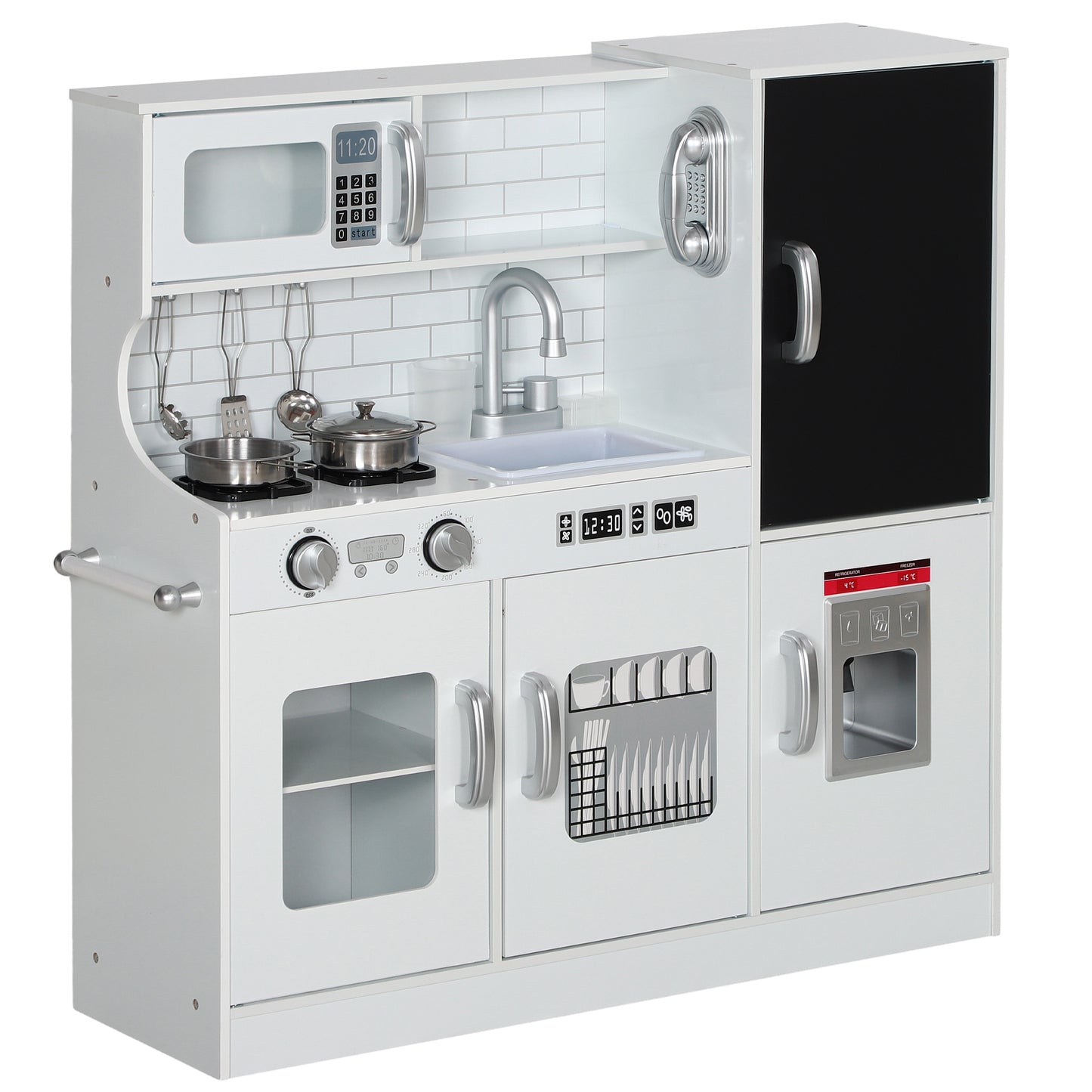 Pretend Play Kitchen, Kids Kitchen Playset, with Toy Phone