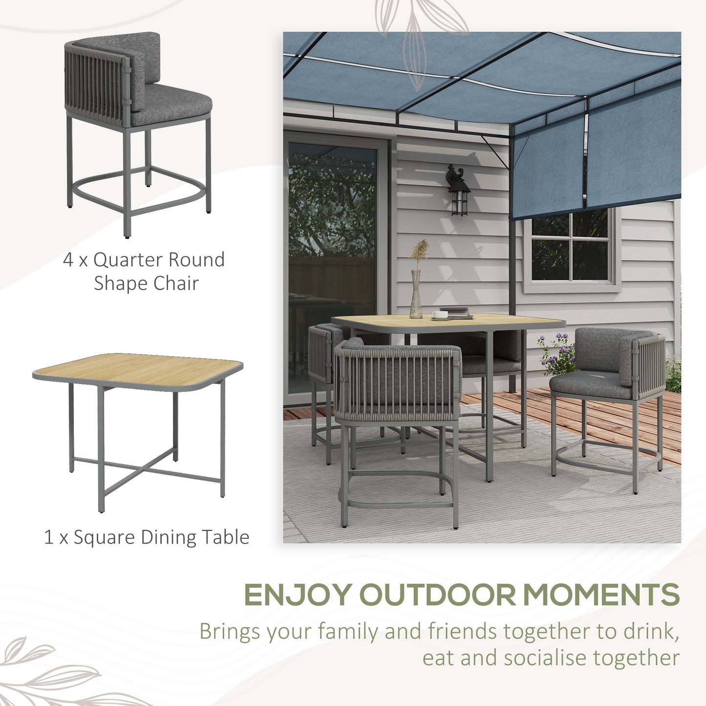 4-Seater Rattan Cube Garden Furniture Set with Cushions