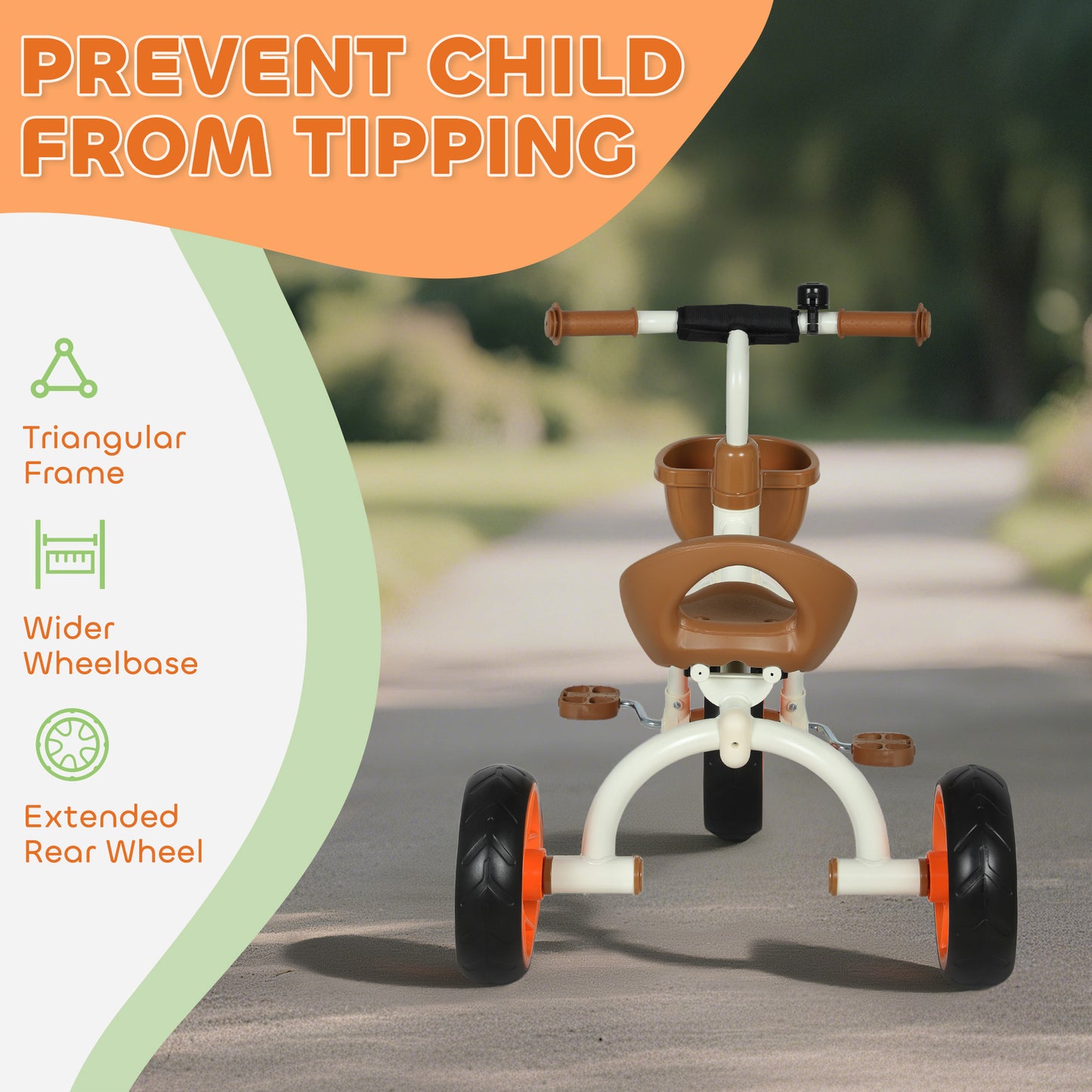 Kids Trike, Toddler Tricycle with Front Basket and EVA Wheels