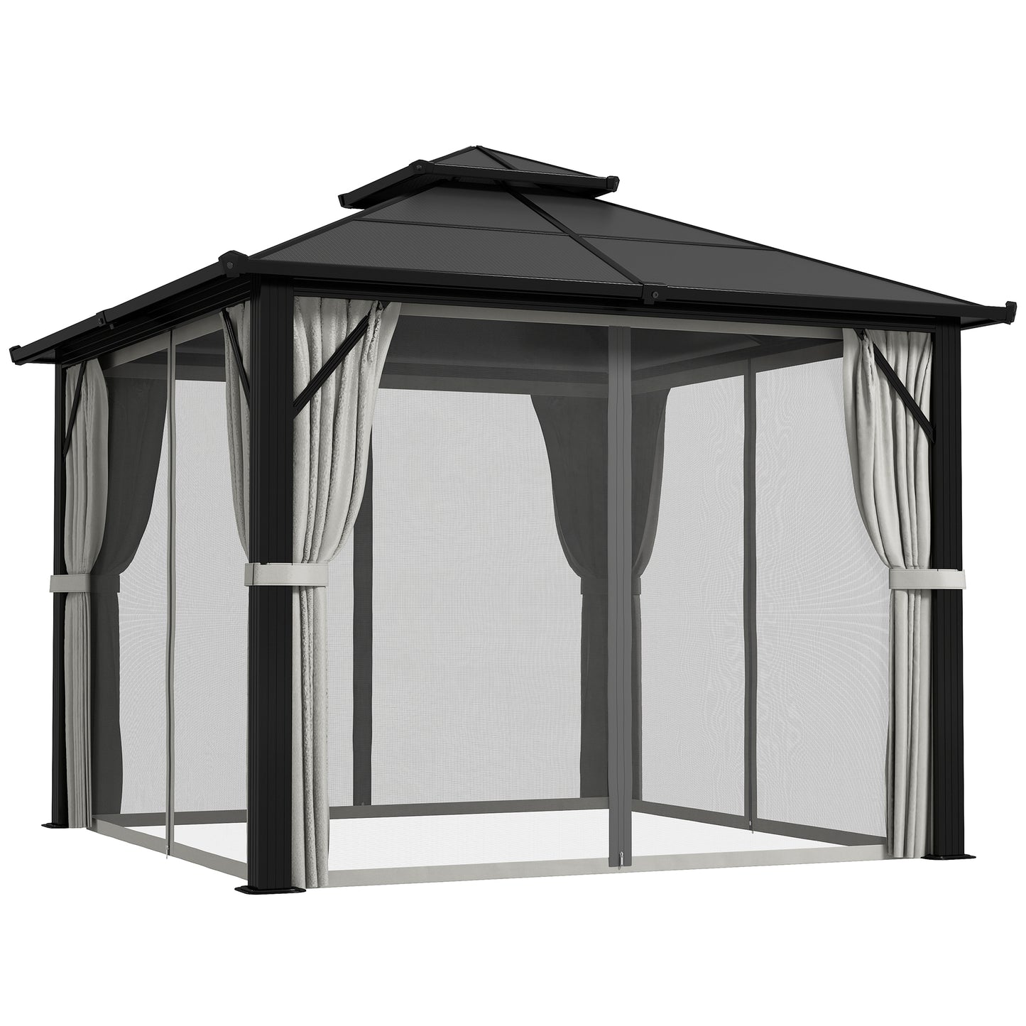 3 x 3(m) Hardtop Gazebo Canopy with UPF30+ Double Polycarbonate Roof