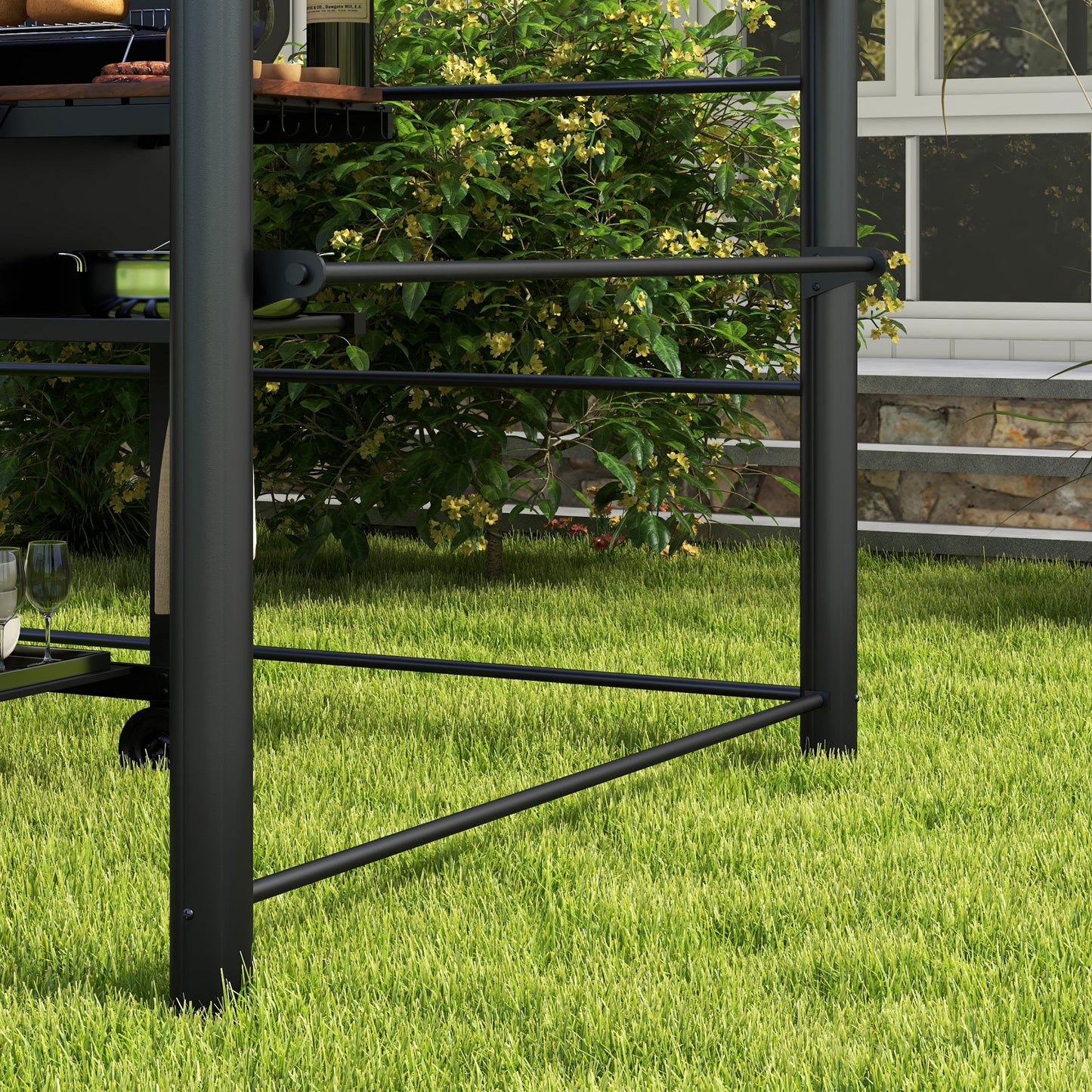 2.4 x 1.5m Outdoor Grill Gazebo with Side Shelves, PC Board Roof