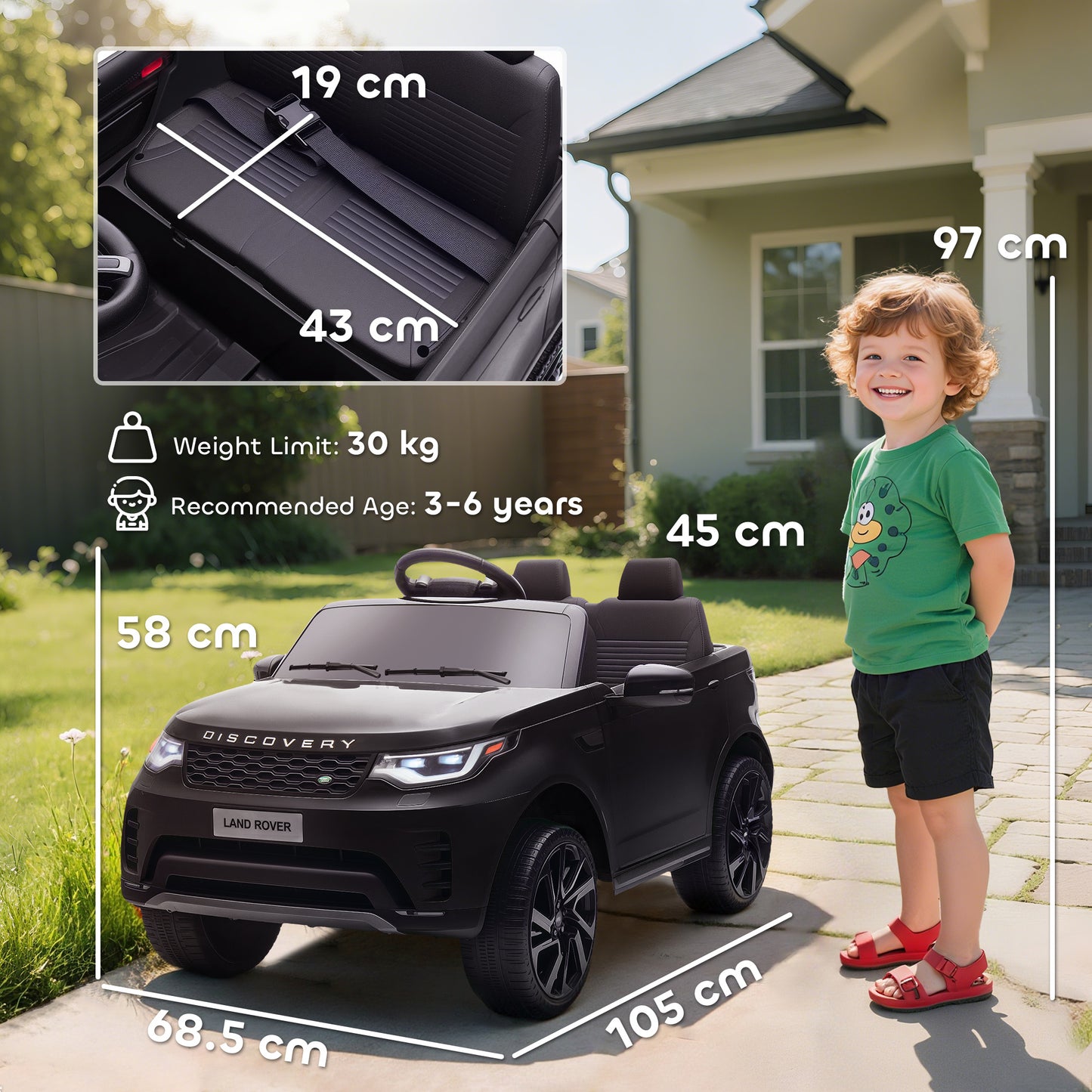 Land Rover Discovery Licensed 12V Kids Electric Car with Remote