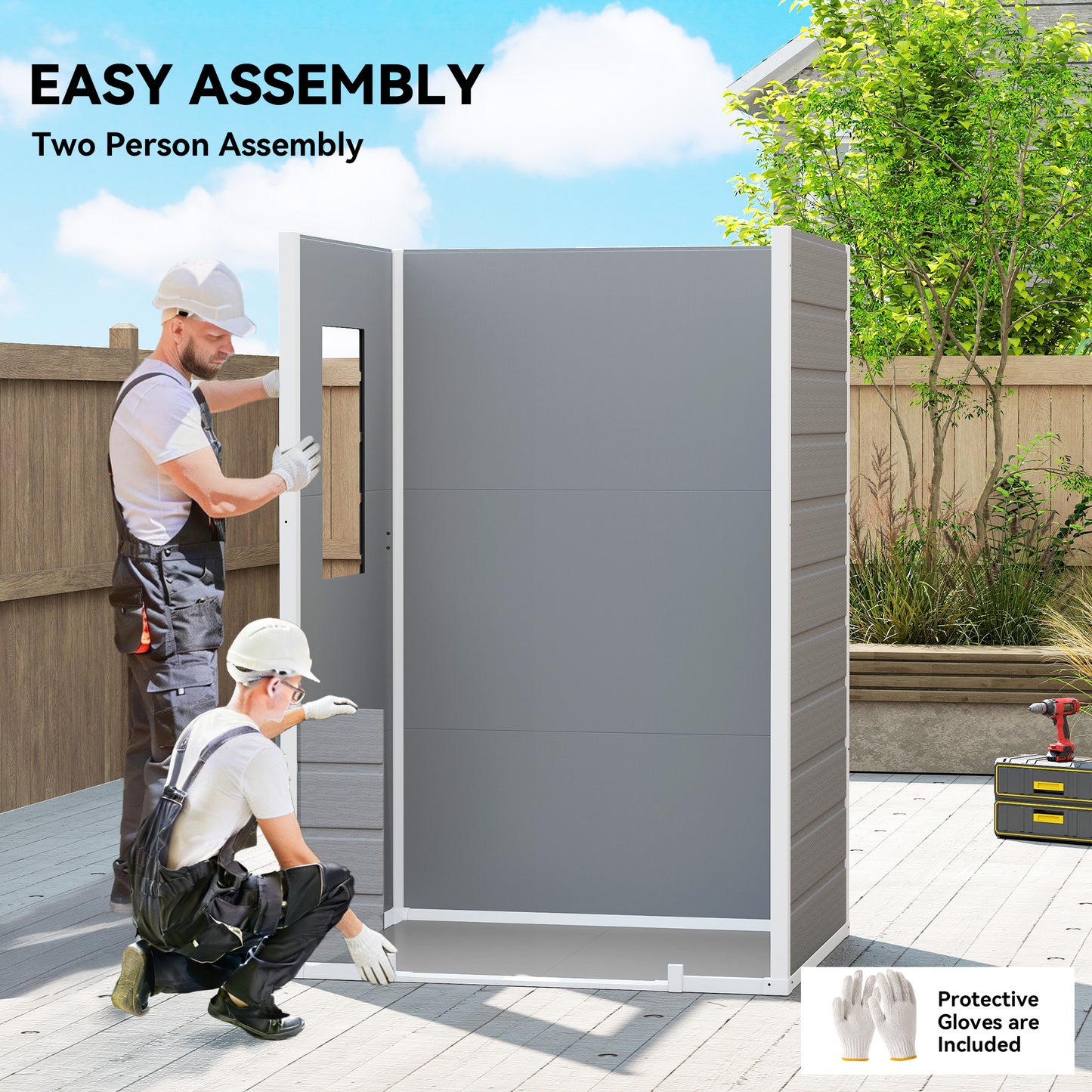 4 x 3 ft Plastic Garden Shed with Floor