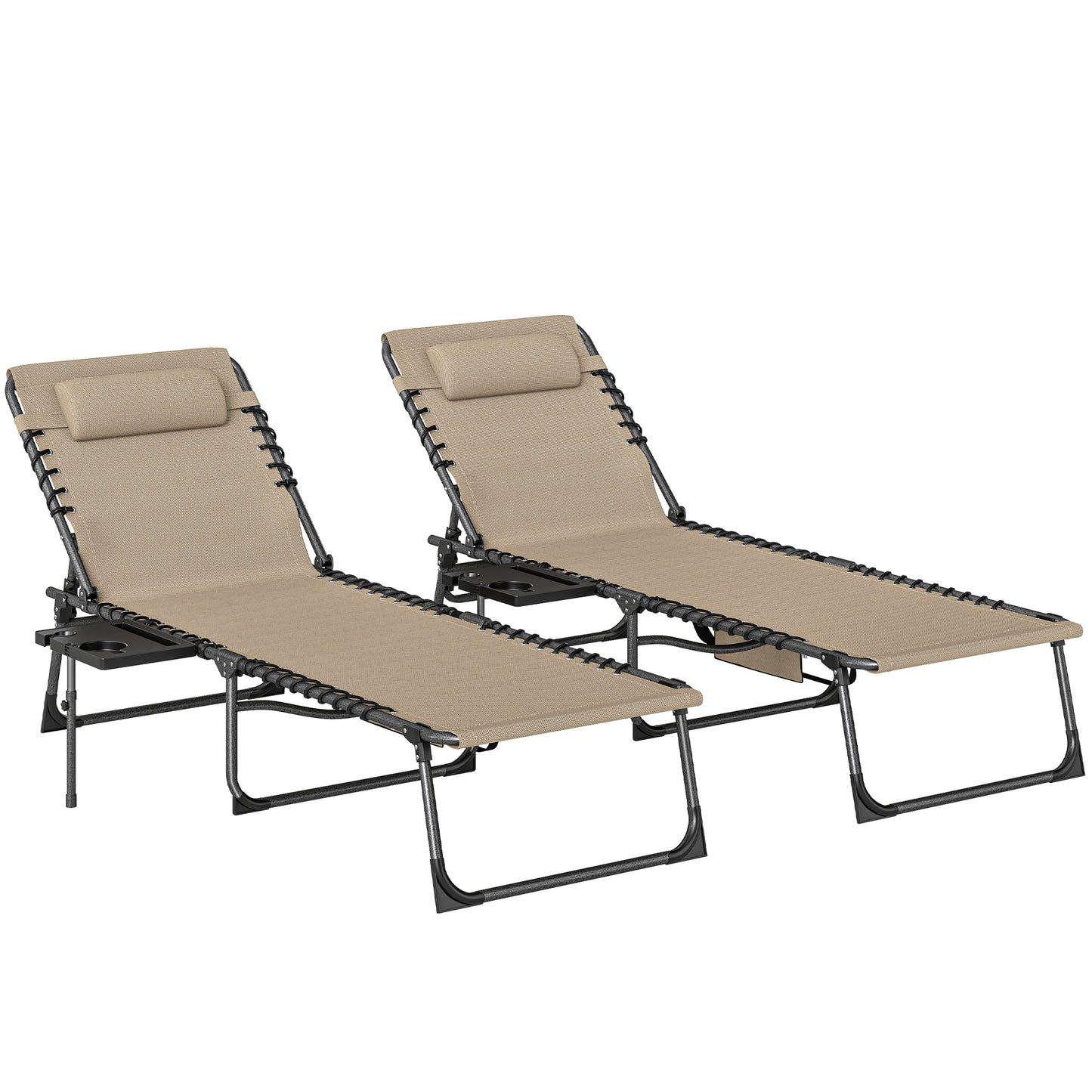 Five-Position Reclining Sun Loungers Set of 2