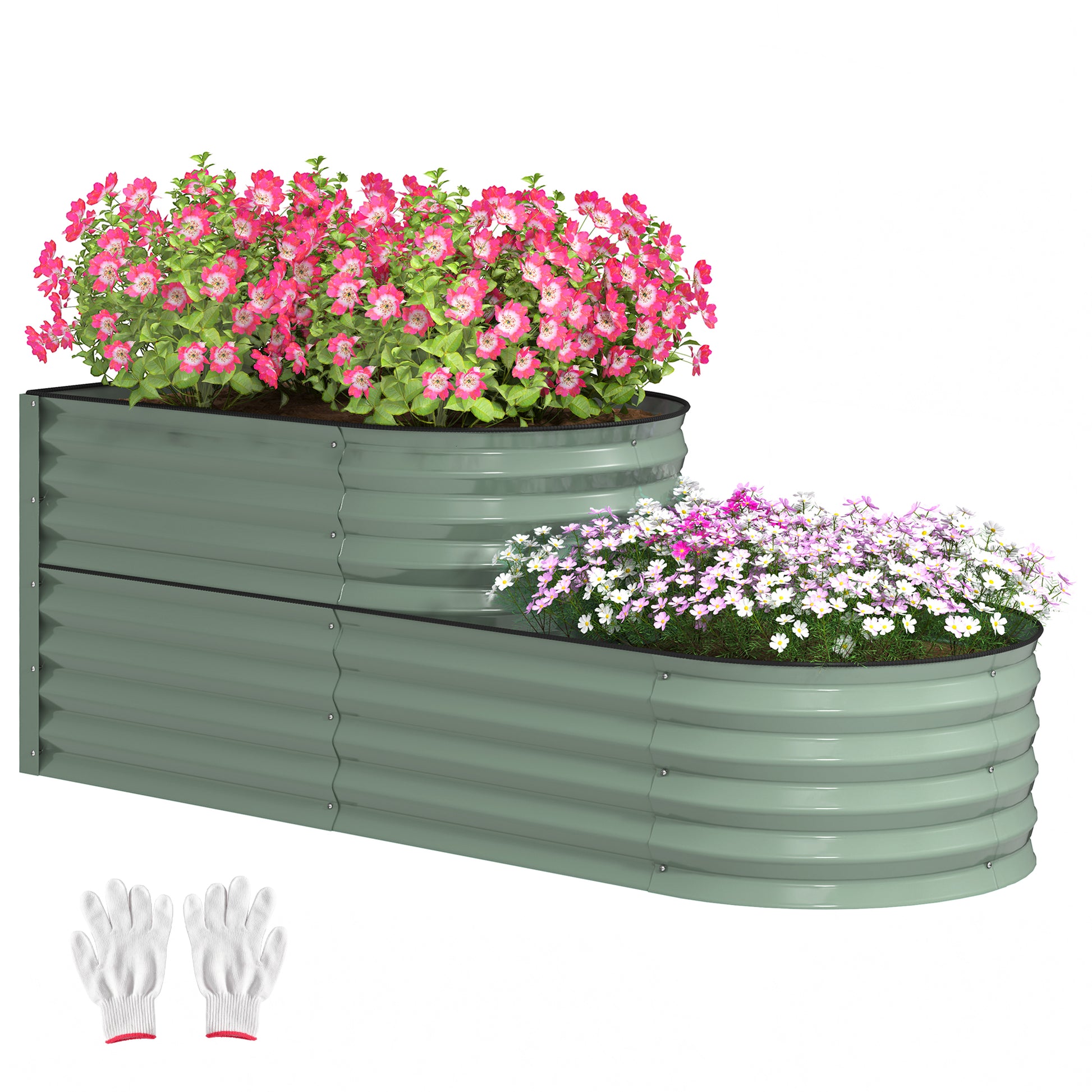 Two-Tier Galvanised Steel Garden Planter (2)