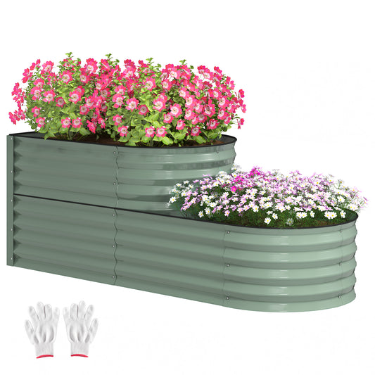 Two-Tier Galvanised Steel Garden Planter (2)
