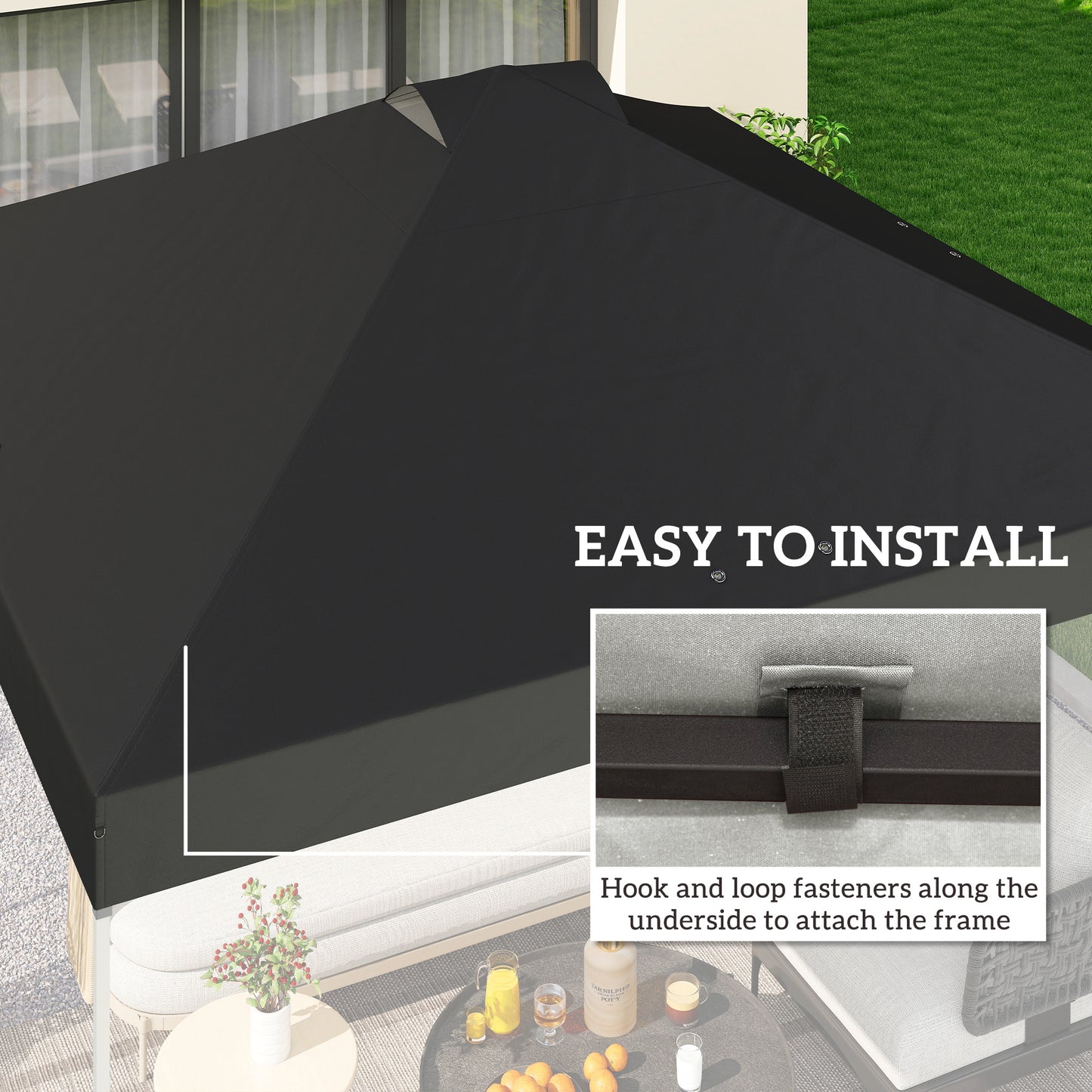 Gazebo Roof Replacement UV50+ Waterproof Pop Up Canopy Cover