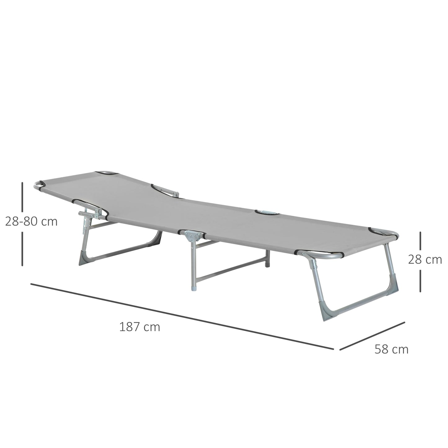 Reclining Sun Lounger Chair Folding Camping Bed (1)