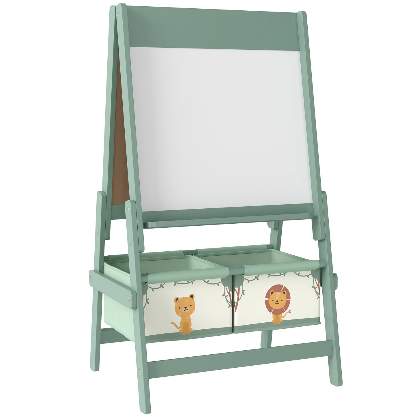Art Easel for Kids, Double-Sided Whiteboard/Blackboard