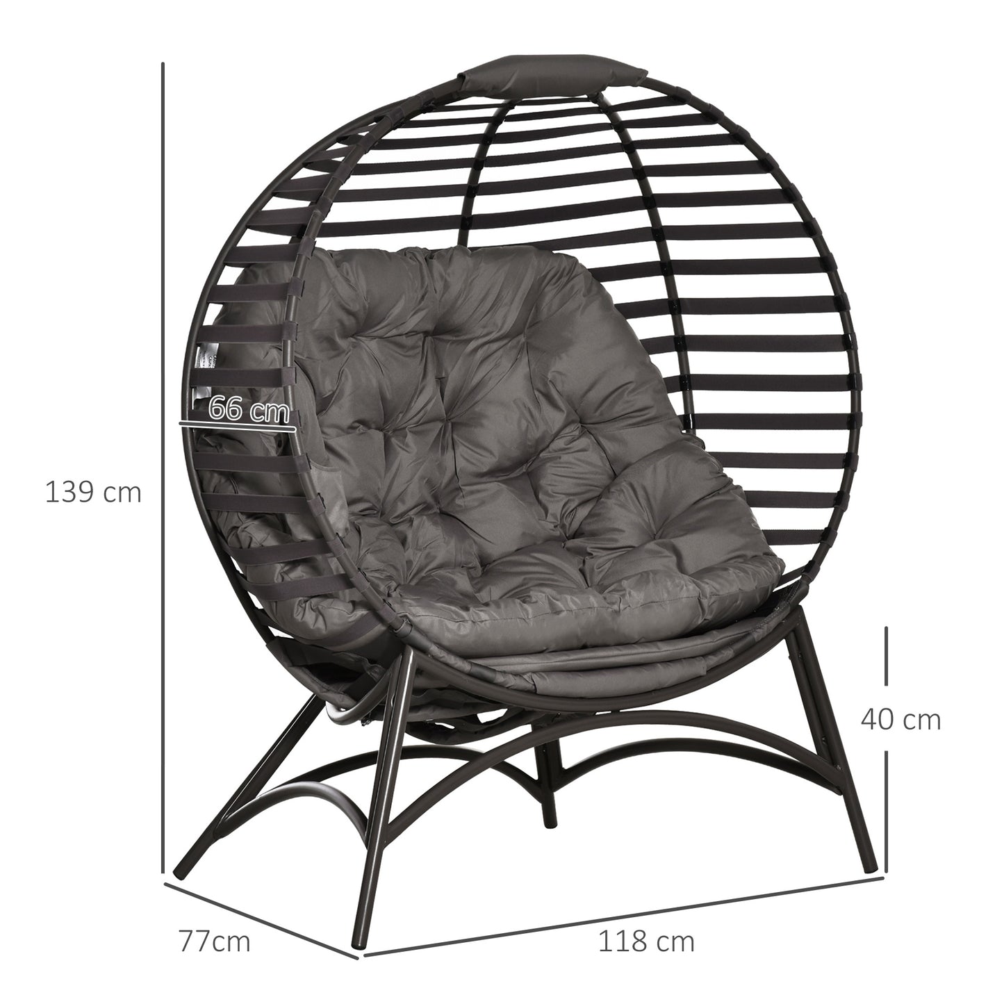 Egg Chair with Cushion & Side Pocket