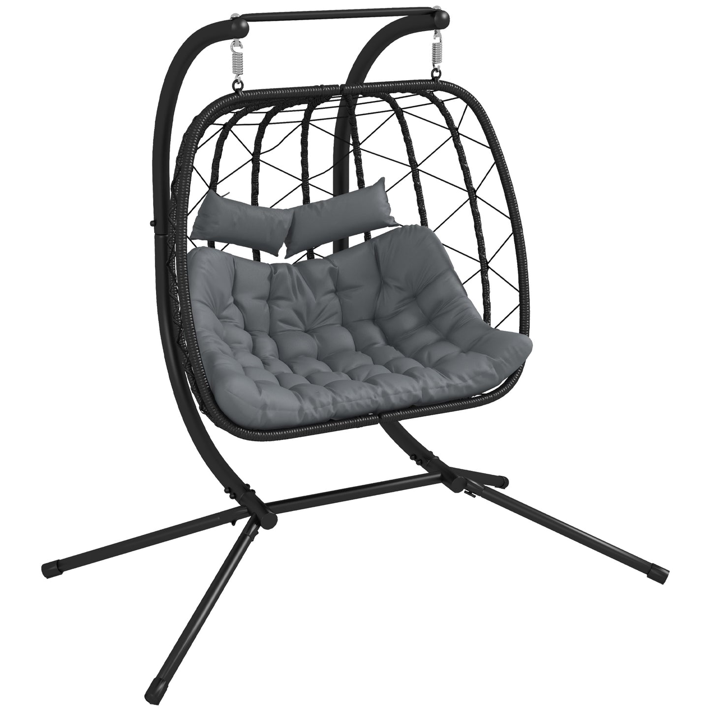 Two-Seater Steel Frame Hanging Egg Chair