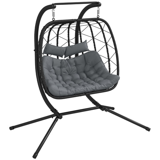 Two-Seater Steel Frame Hanging Egg Chair