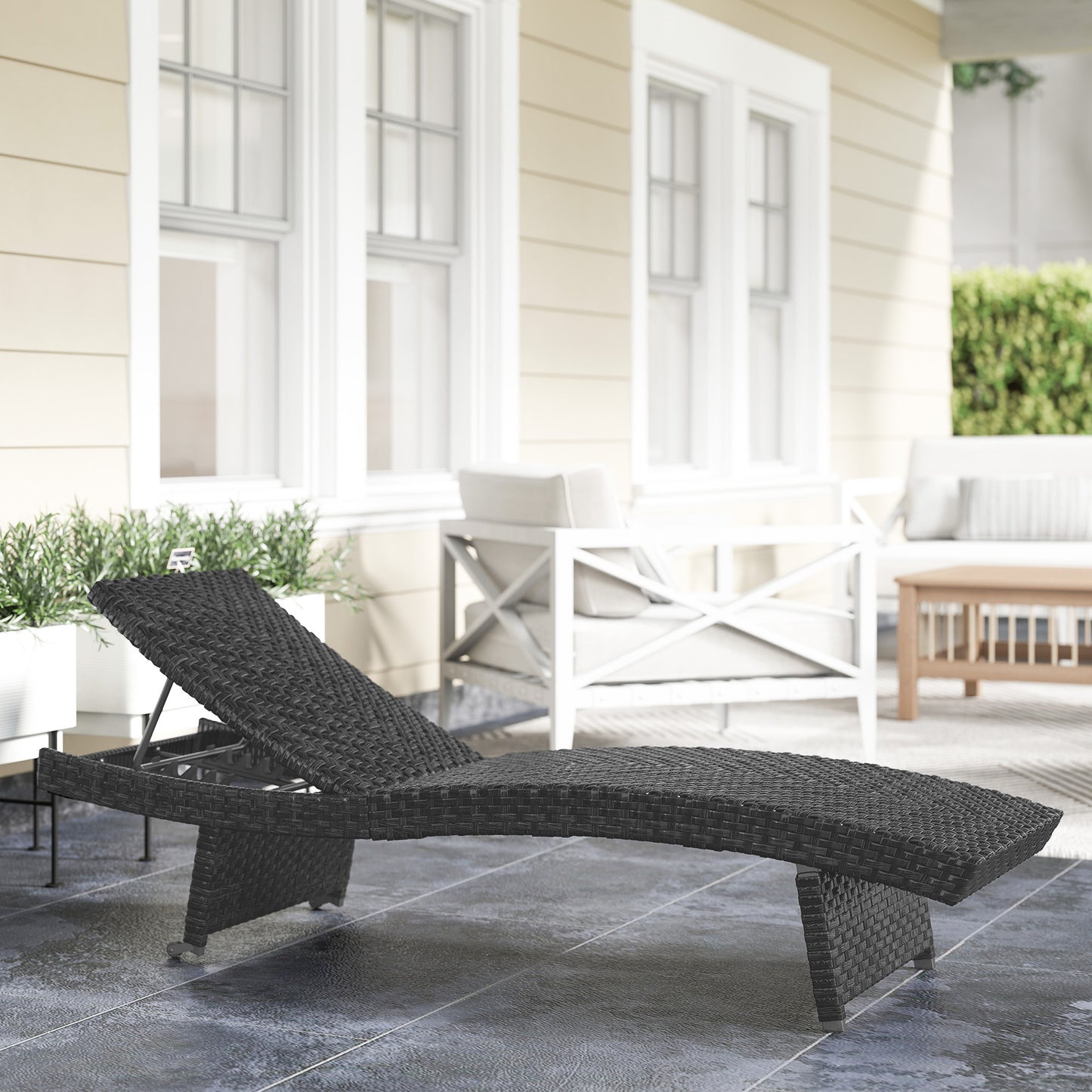 Outdoor PE Rattan Sun Lounger (1)