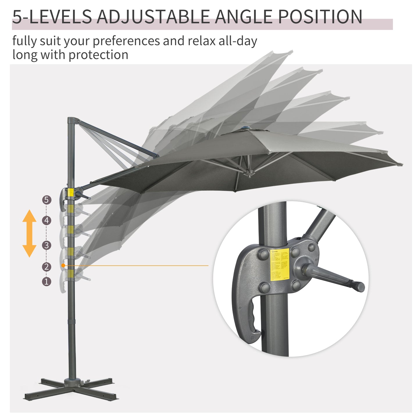 3 x 3(m) Cantilever Parasol with Cross Base