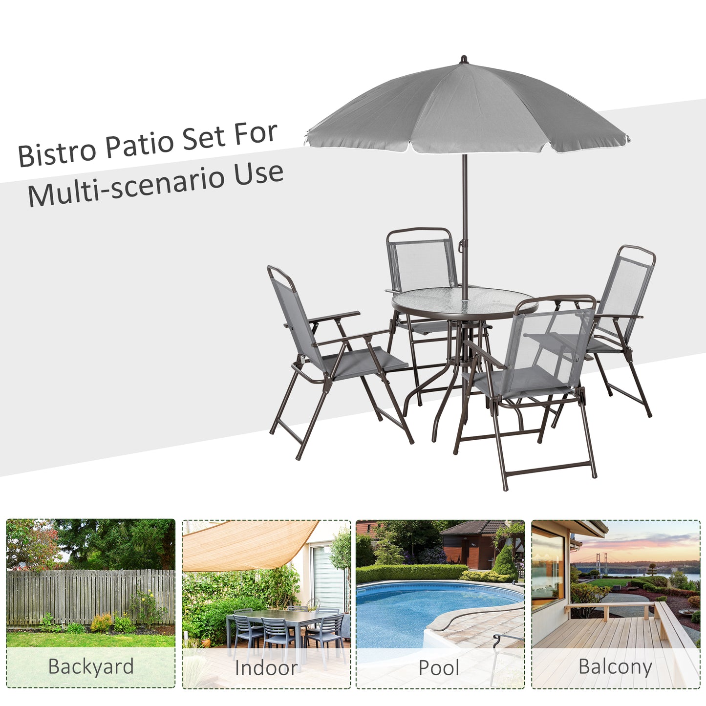 6 Piece Garden Dining Set with Umbrella (1)