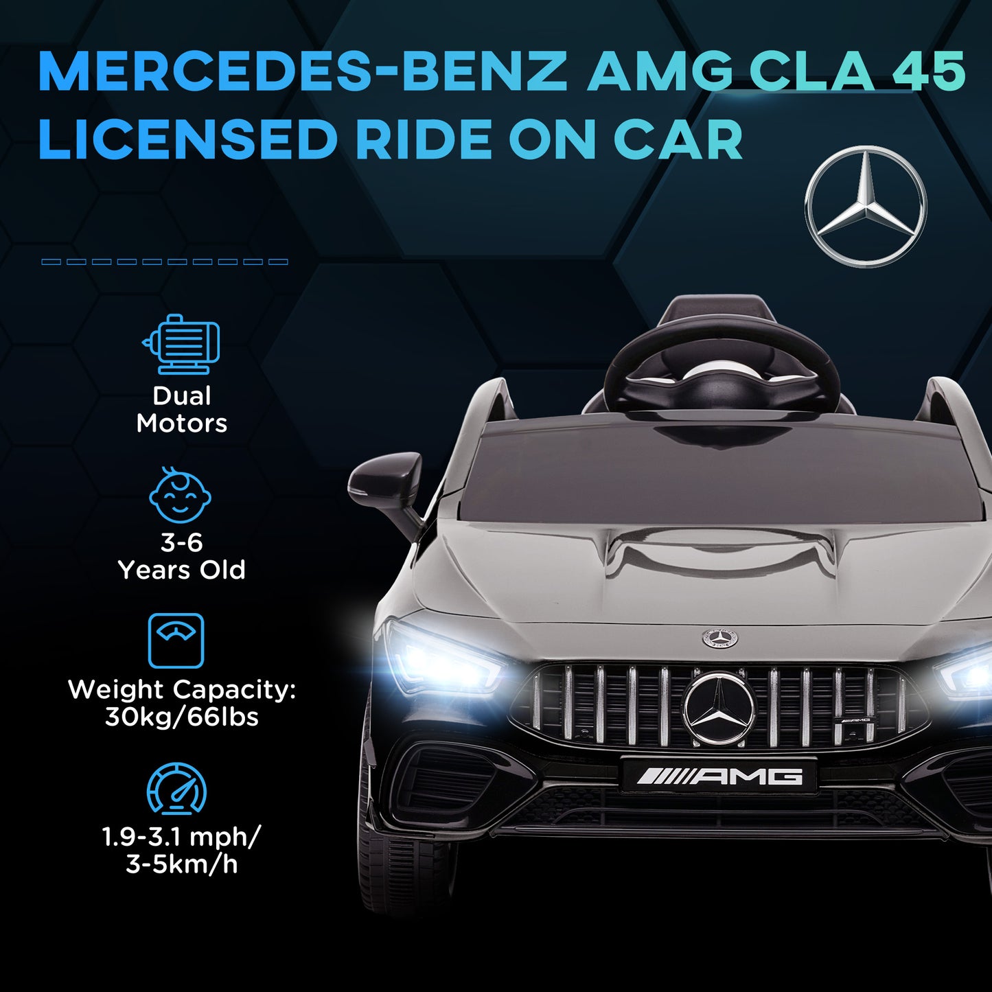 Mercedes-Benz AMG CLA 45 Licensed 12V Kids Electric Car Ride on Car