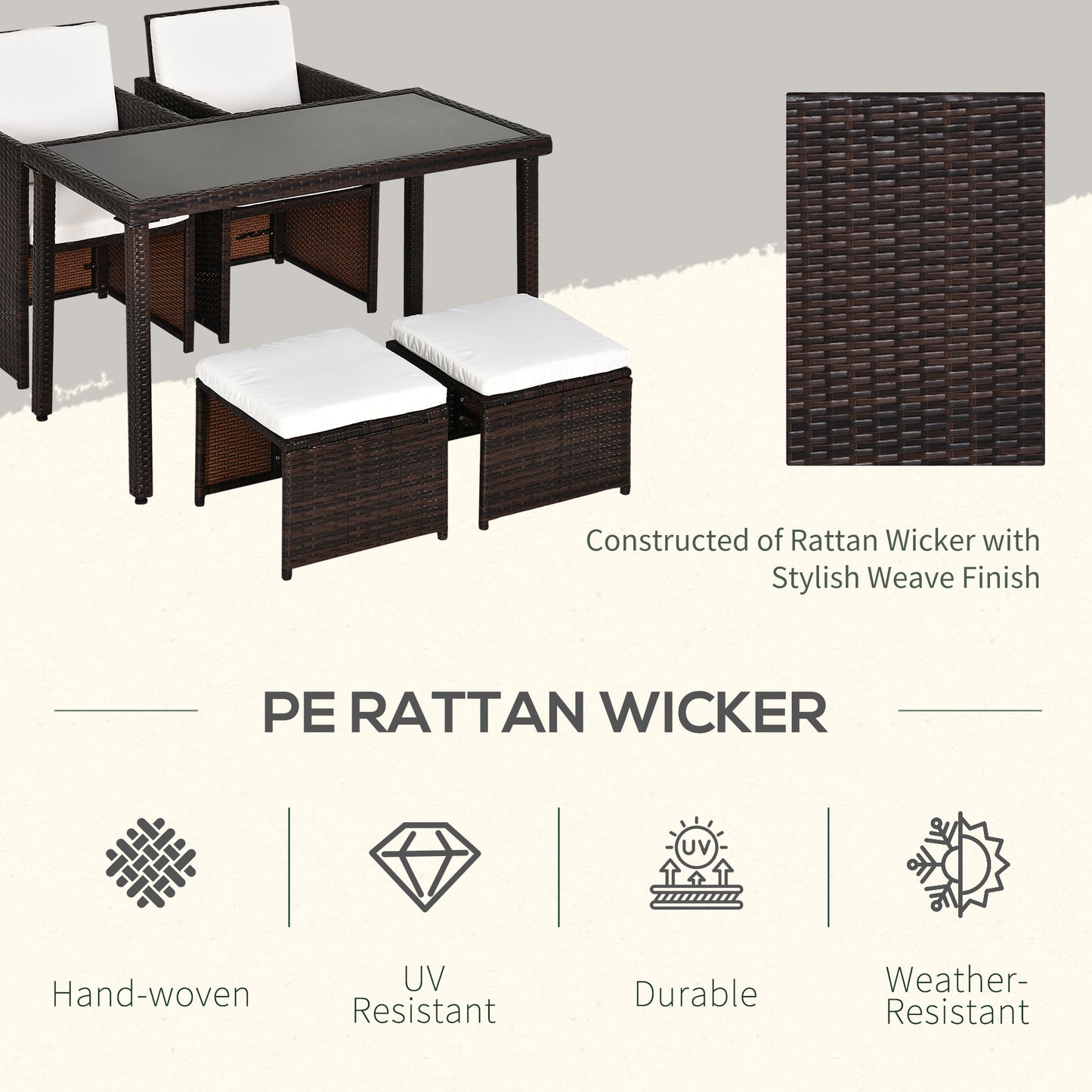 2 Seater Rattan Cube Garden Furniture Set
