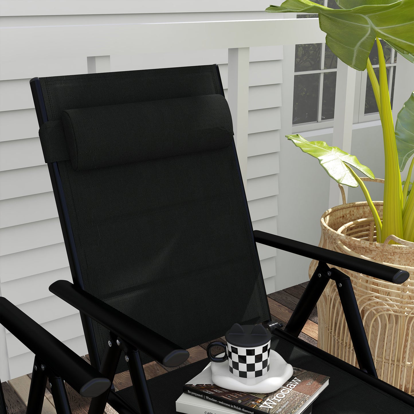 Set of Two Padded Garden Chairs