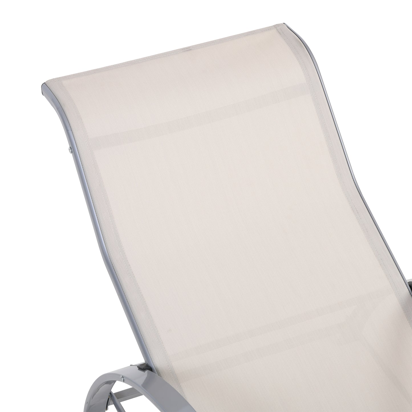 3 Pieces Lounge Chair Set Metal Frame Garden Outdoor Recliner