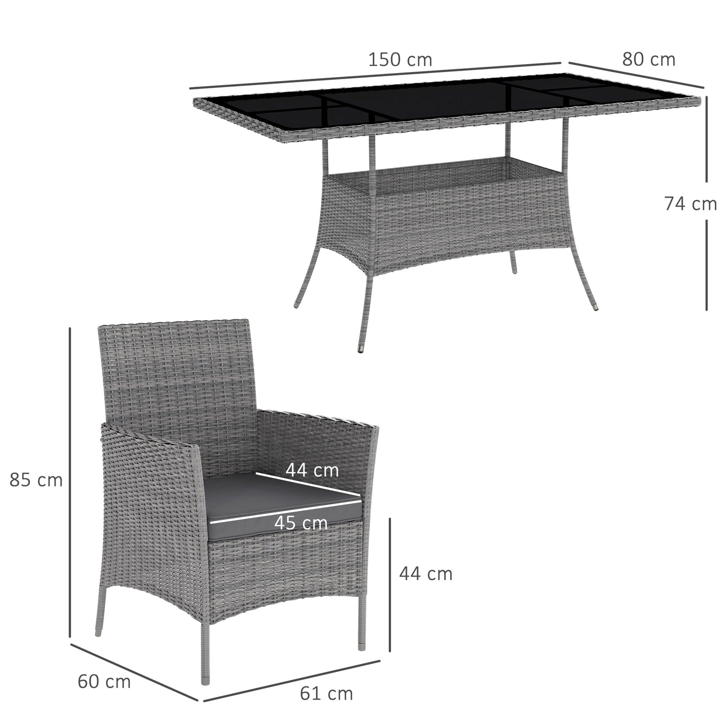 7-Piece Rattan Garden Furniture Set with Cushions
