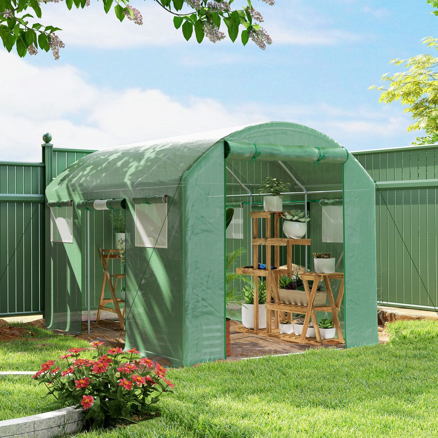 9.8 x 6.6ft Walk-In Polytunnel Greenhouse