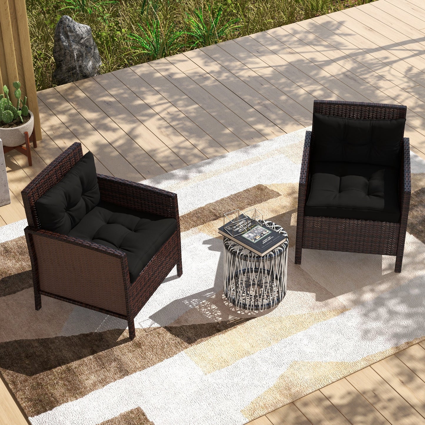 4-Piece Seat Cushions Back Pillows Replacement