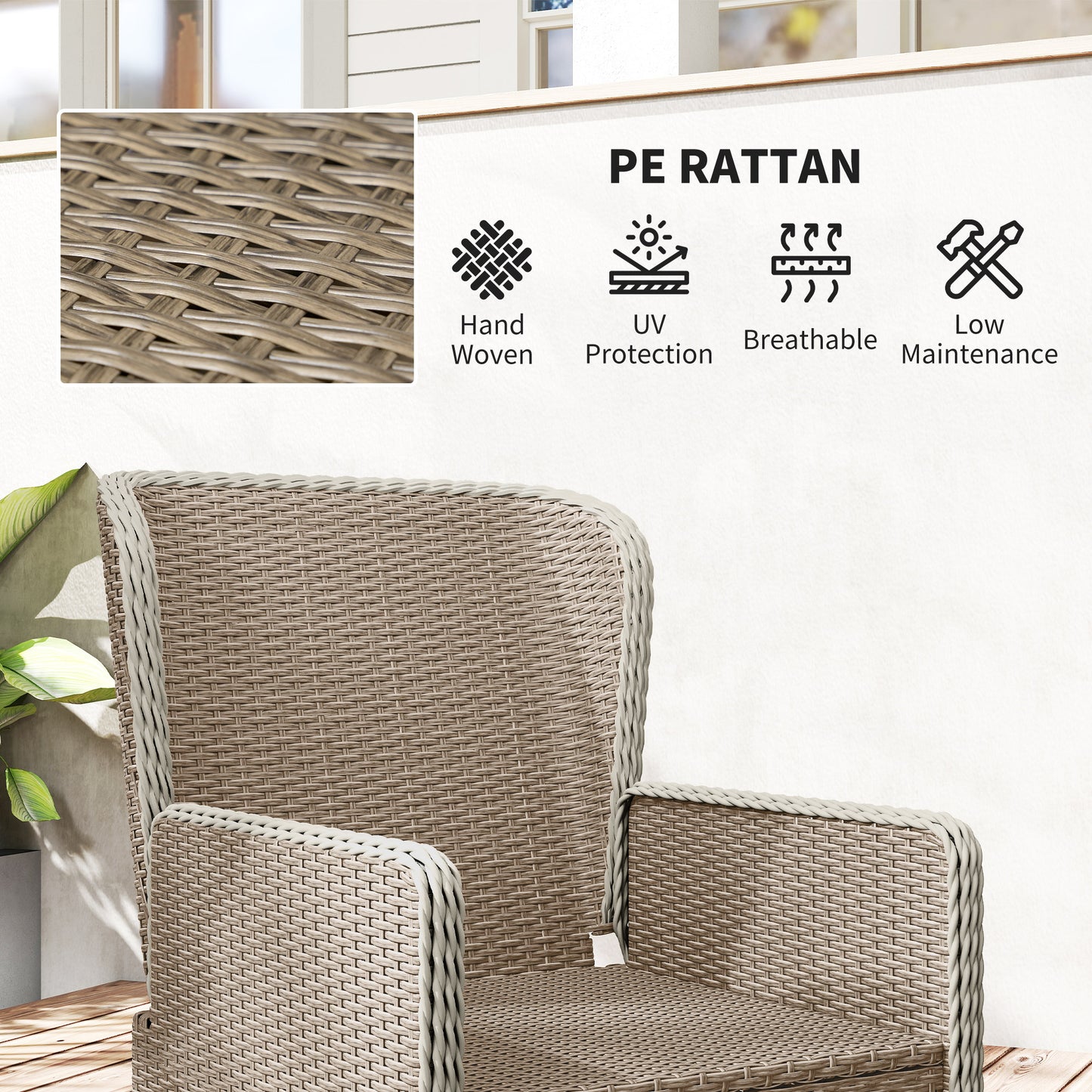 Five-Piece Reclining Rattan Chair Set