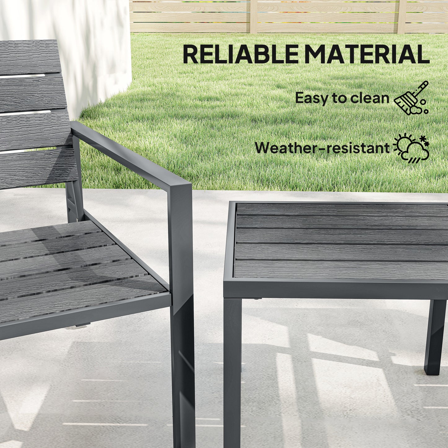 3 Pieces Garden Bistro Set for 2