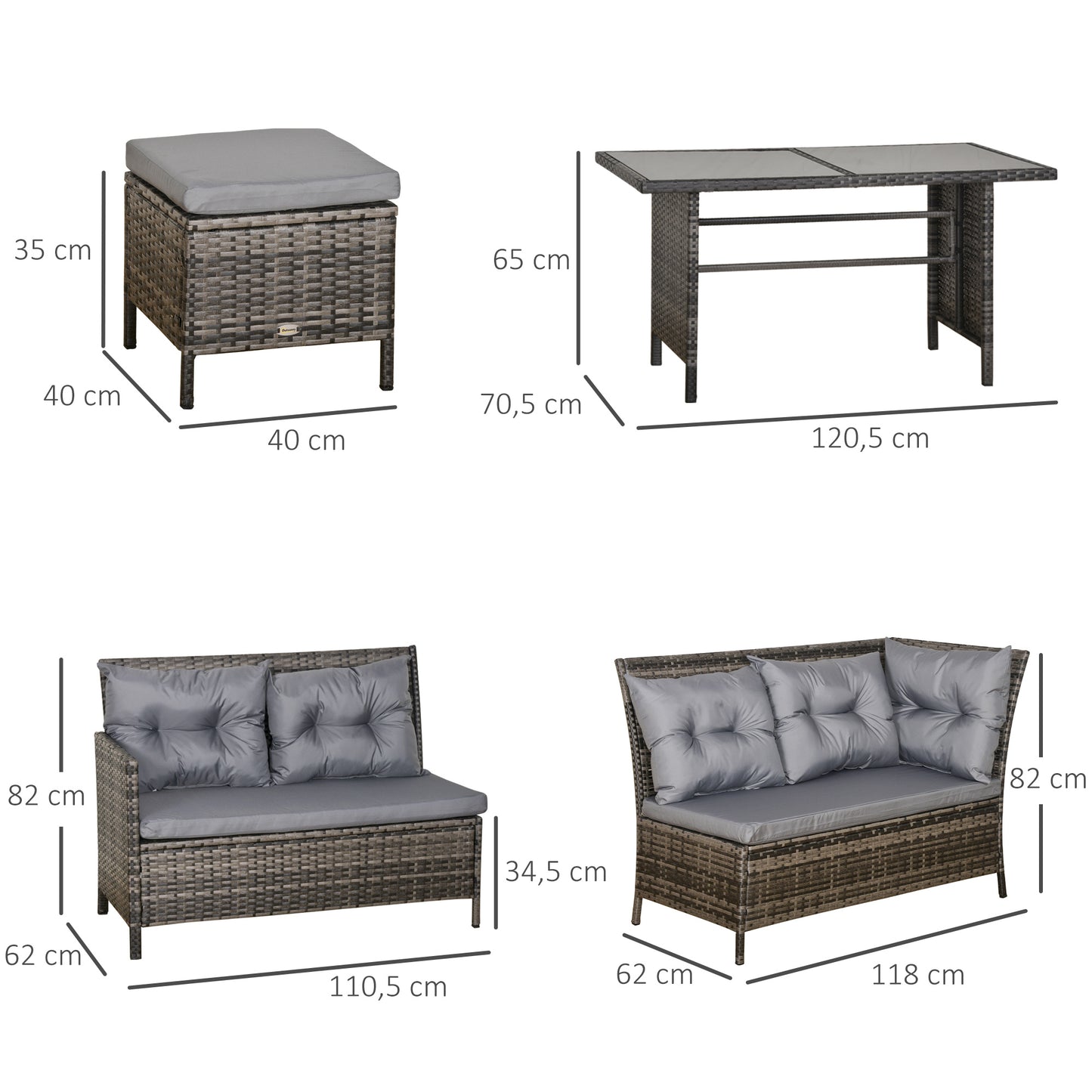 8 Seater Rattan Sofa Set, Rattan Garden Furniture Set
