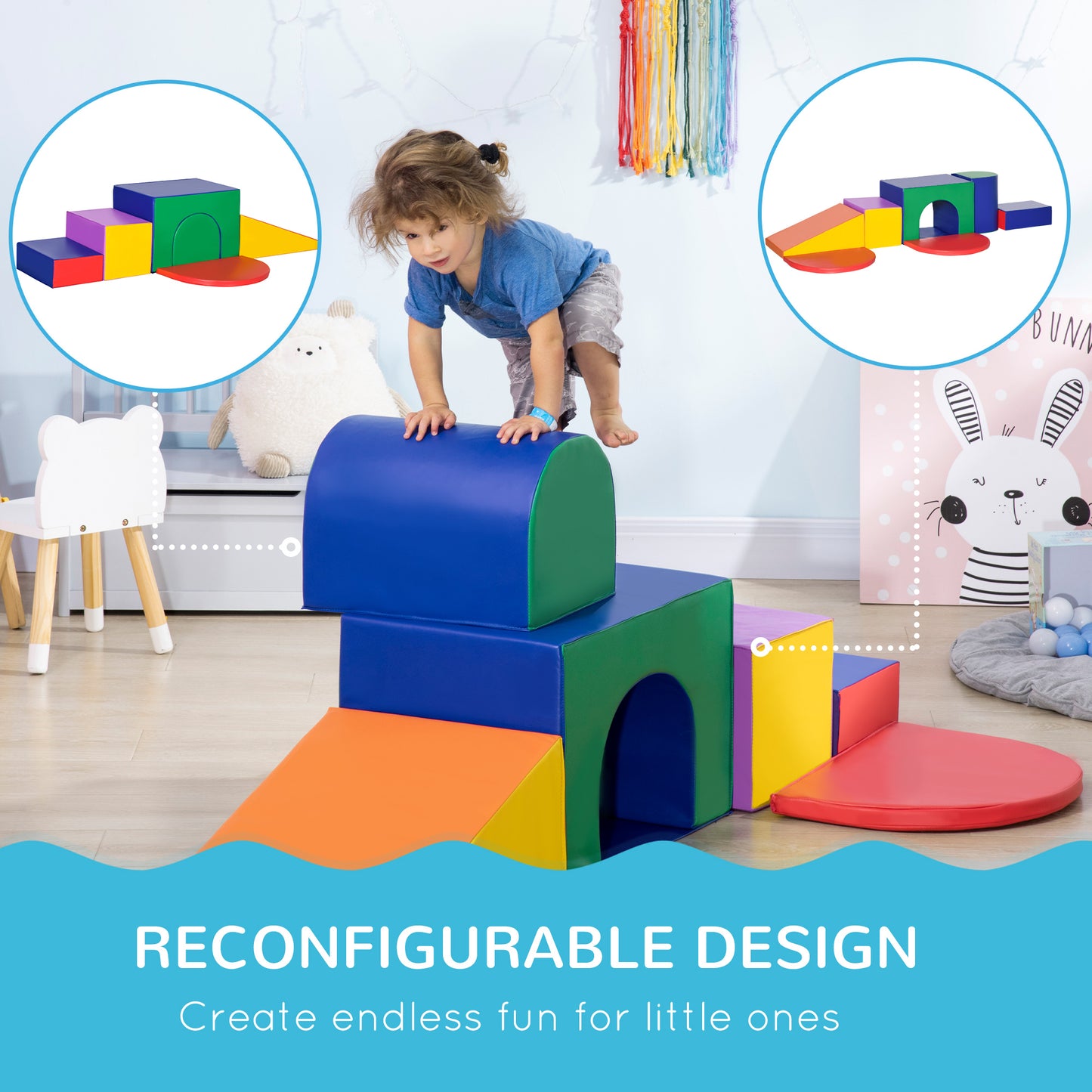 Seven-Piece Kids Soft Playset, for Toddlers